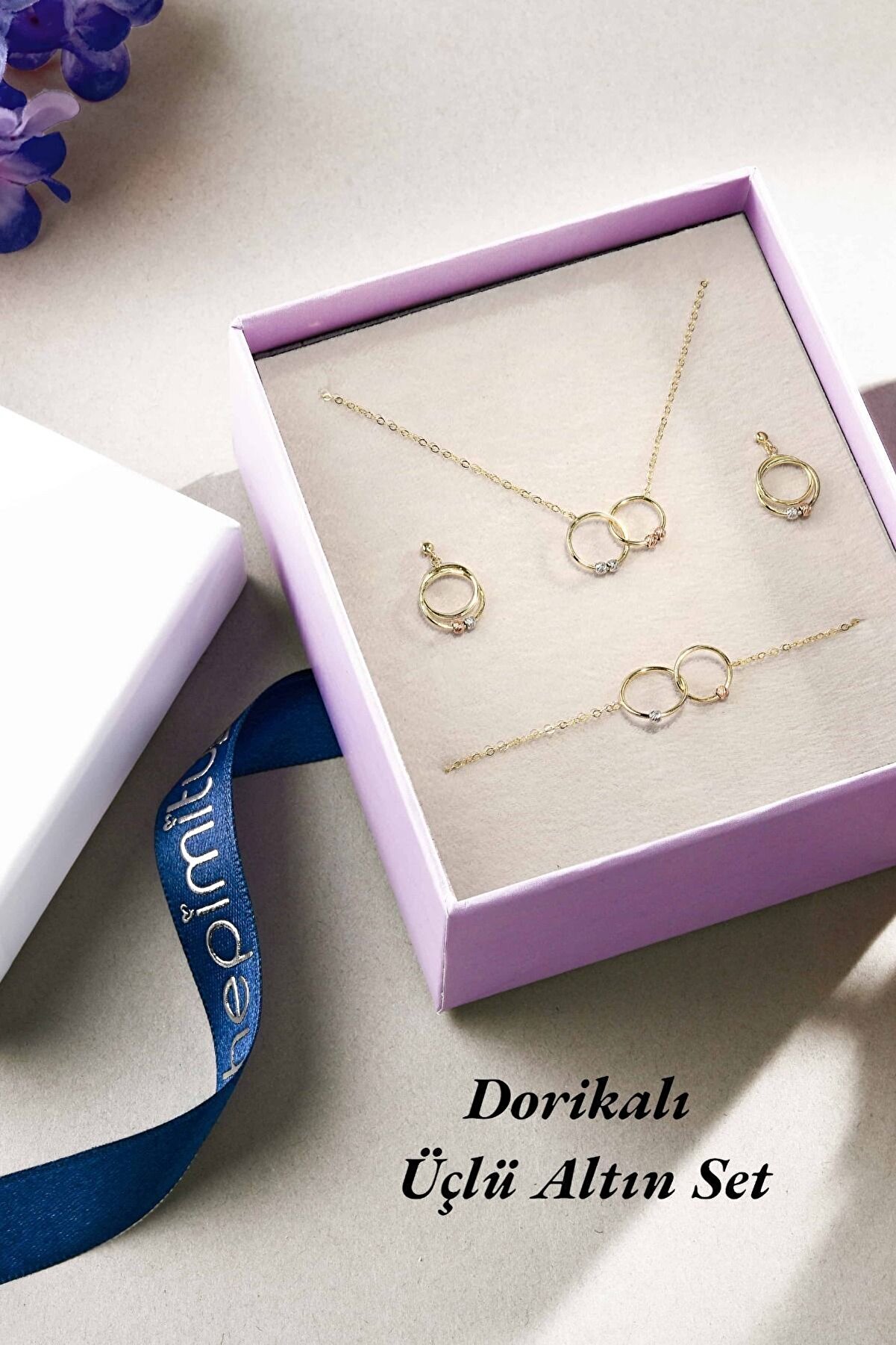 Dorika Toplu Üçlü Altın Set