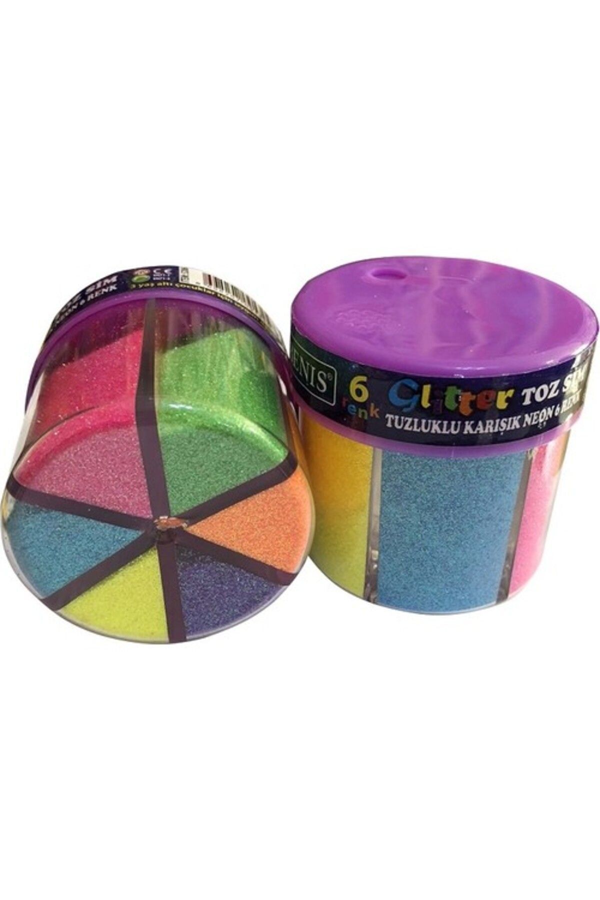 Neon Fosforlu Toz Sim 6 Renk Tuzluklu Karışık Renkler