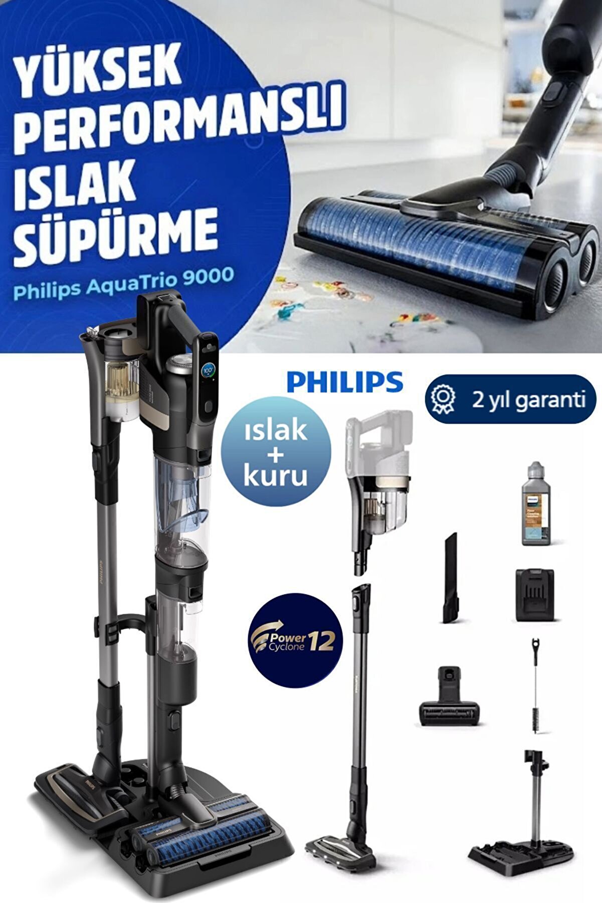 Titanium Islak/kuru 25.2 V Kablosuz Elektrikli Süpürge(YENİ SERİ) - Kendini Temizleme - Ultra Güç