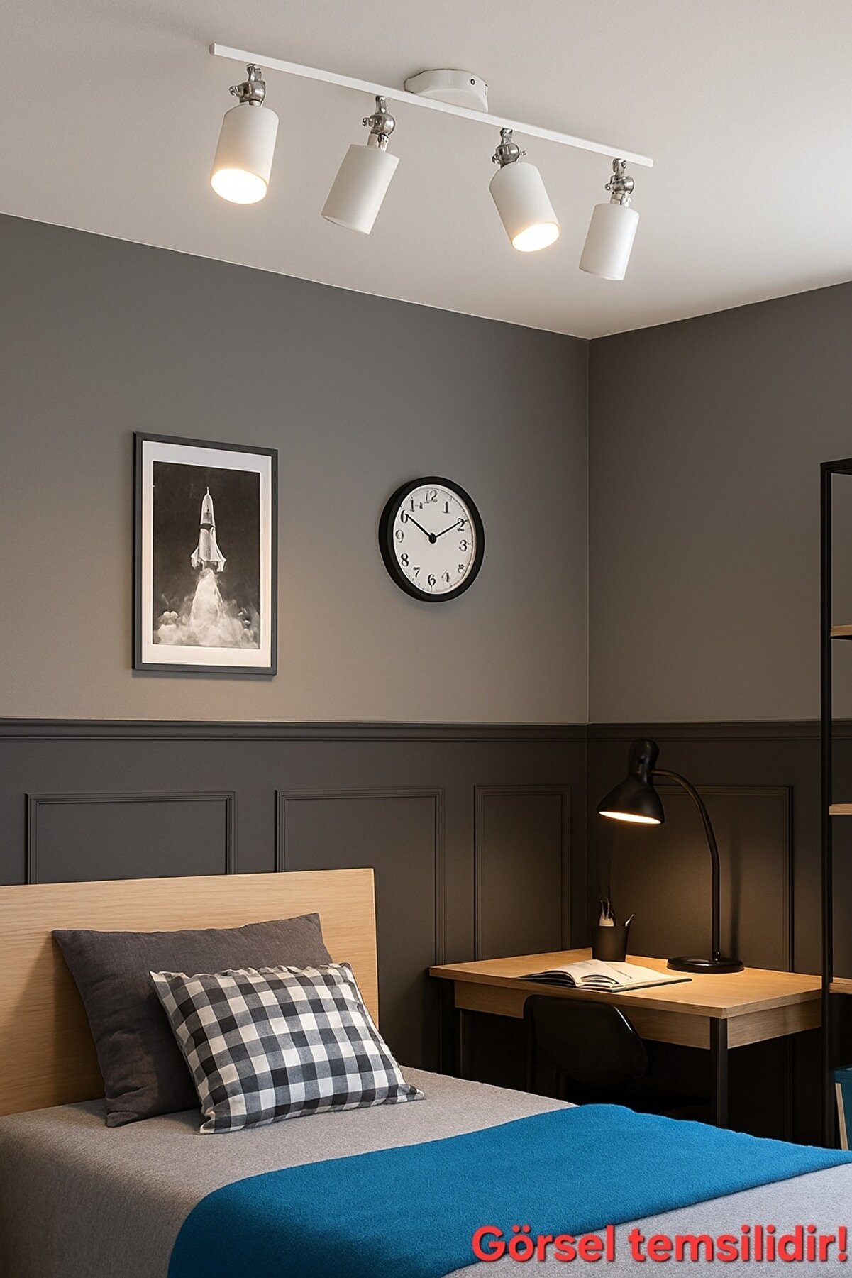 Ector 4'lü Beyaz&krom Kaplama Aplik Hareketli Modern Iç Mekan (GÜNIŞIĞI LED AMPULLER DAHİLDİR.)