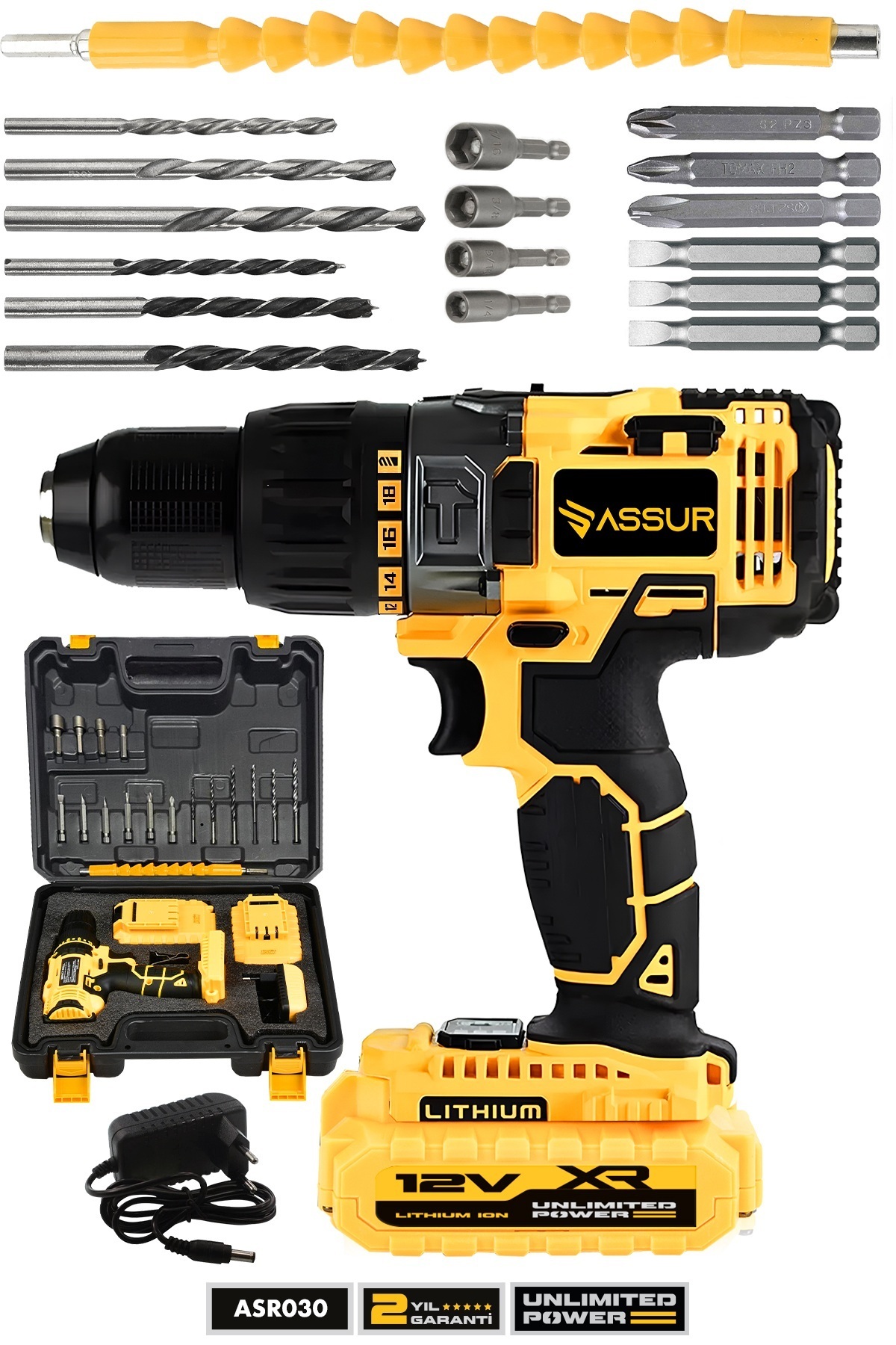 12v Metal Şanzıman Çift Akülü Bakır Sargı Şarjlı Matkap Akülü Vidalama