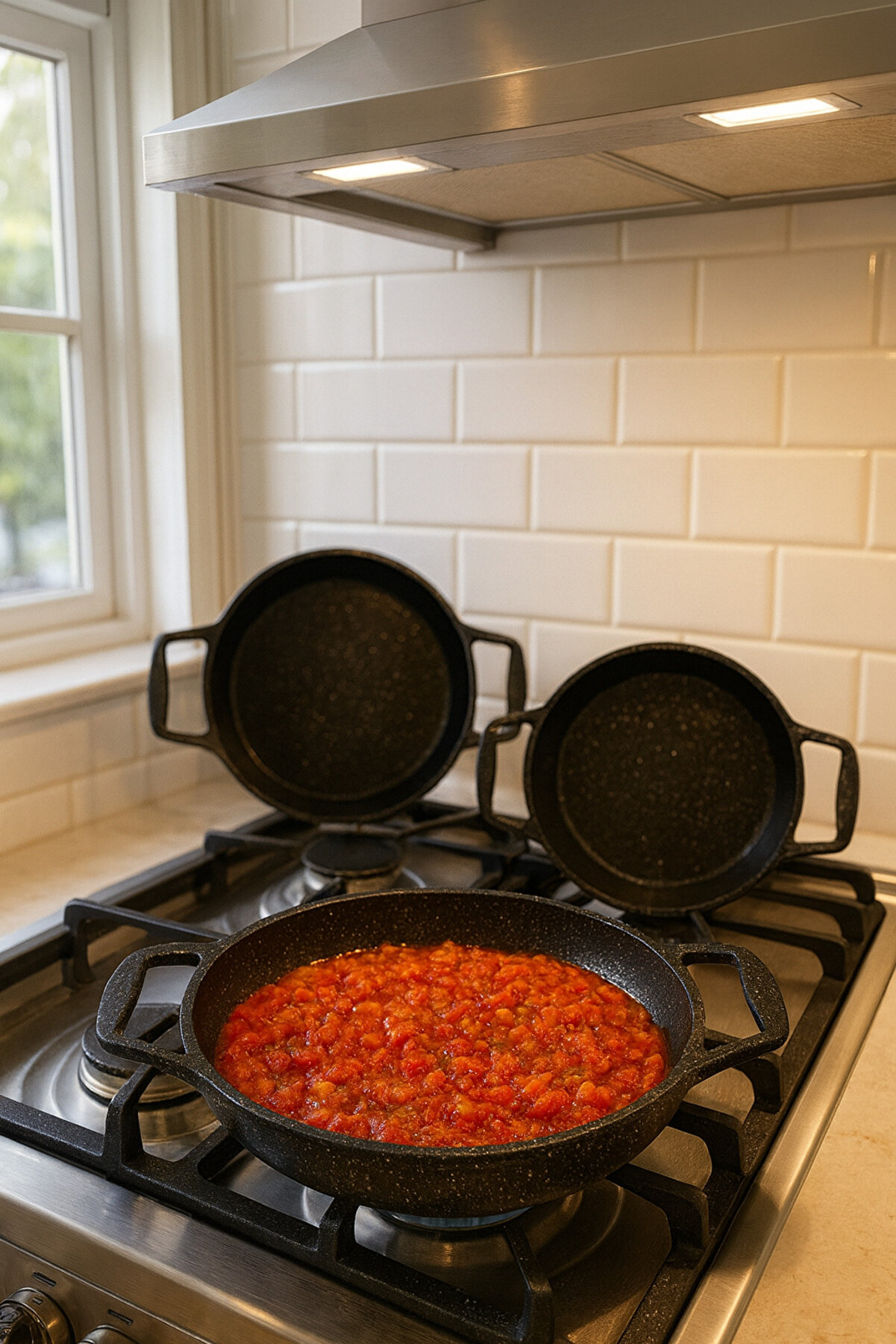 3 Lü Döküm Granit Sahan Seti Tava Seti 18/20/22 Cm