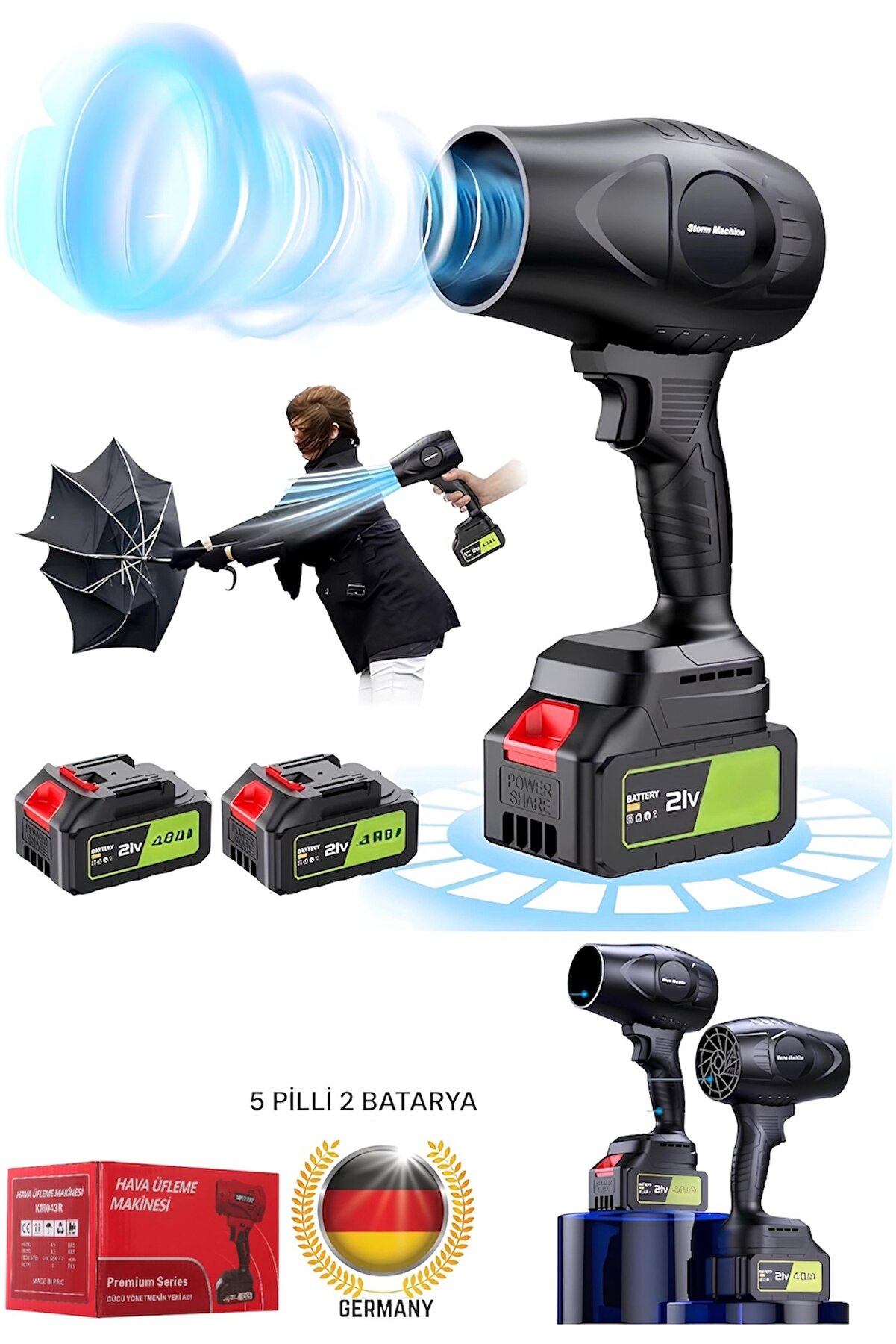 981F Şarjlı Jet Turbo Motorlu Hava Üfleme Fan Yaprak Üfleme Araba içi Cam Kurulama Kapı Önü