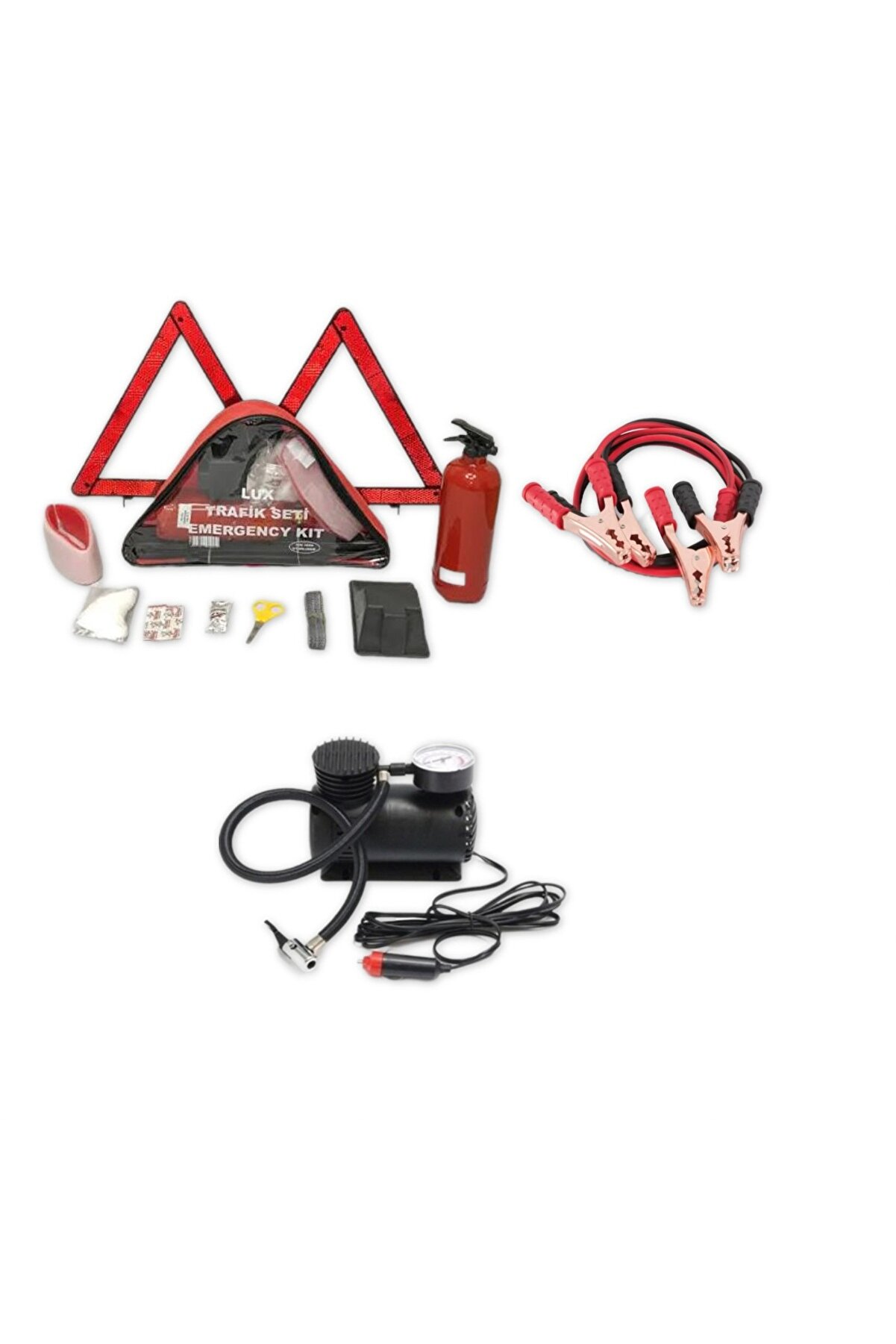 3 Lü Set Trafik Seti+Plastik Kompresör+800amper Akü Takviye 2.3 mt