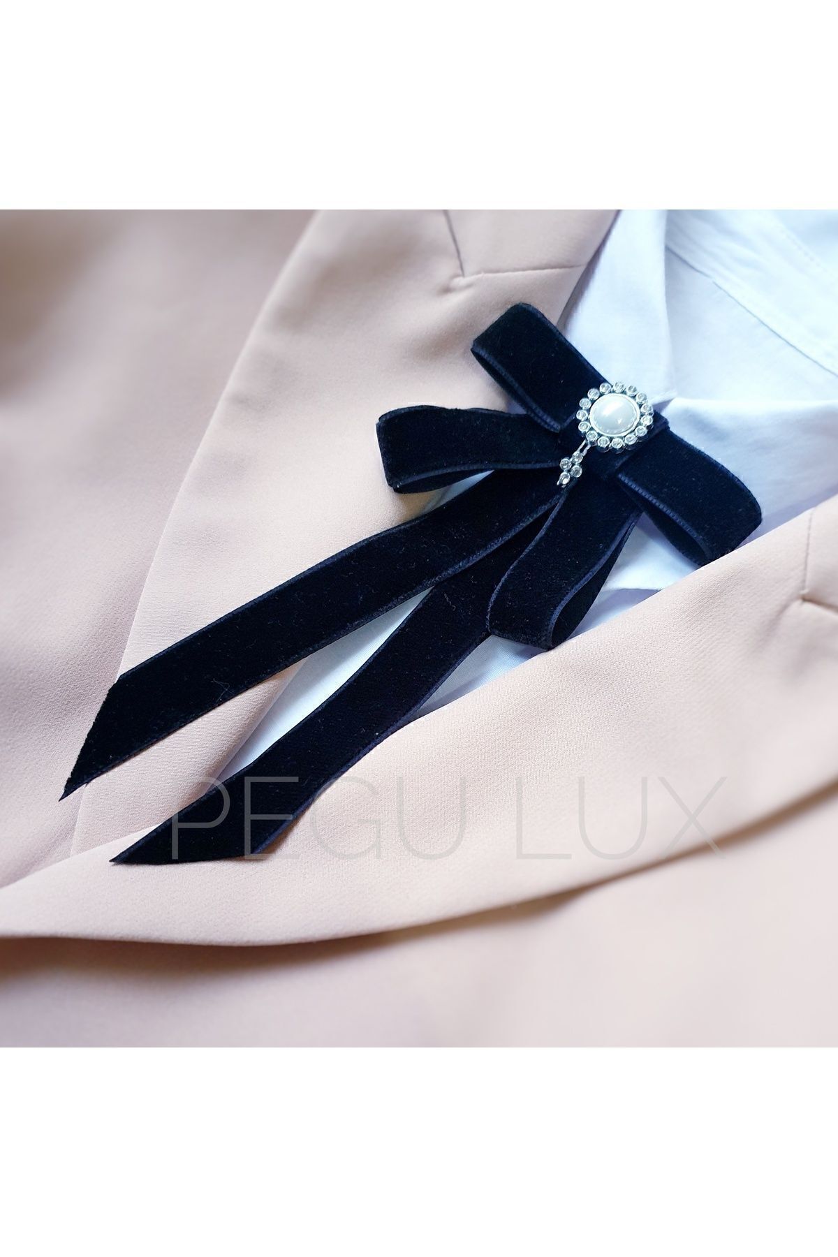 Lux Siyah Kurdele Kadife Yaka Çiçeği Broş Okul,çanta,şal,gömlek Aksesuar