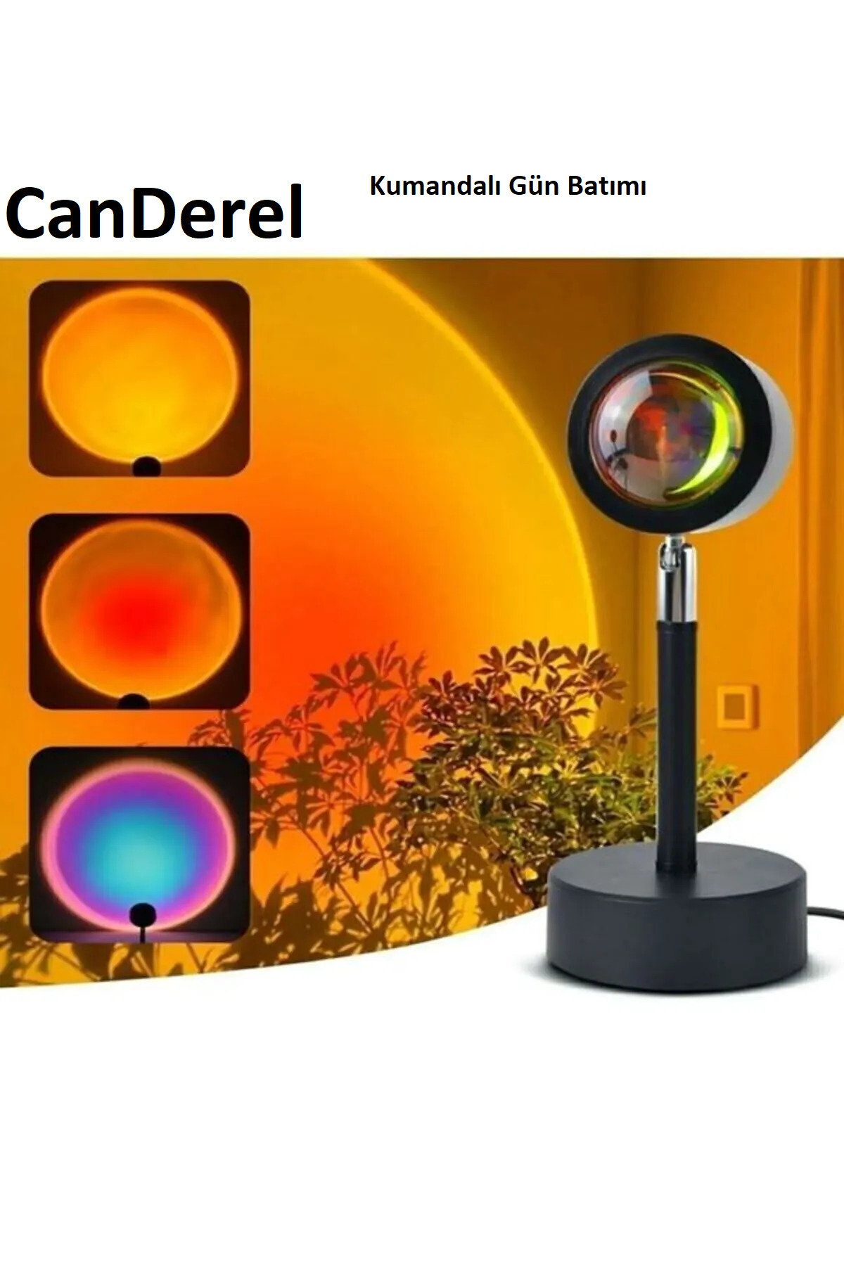 Kumandalı 16 Renk Gün Batımı Renkli Gökkuşağı Projeksiyon Lambası Fotoğraf Çekimi Usb Led Işık