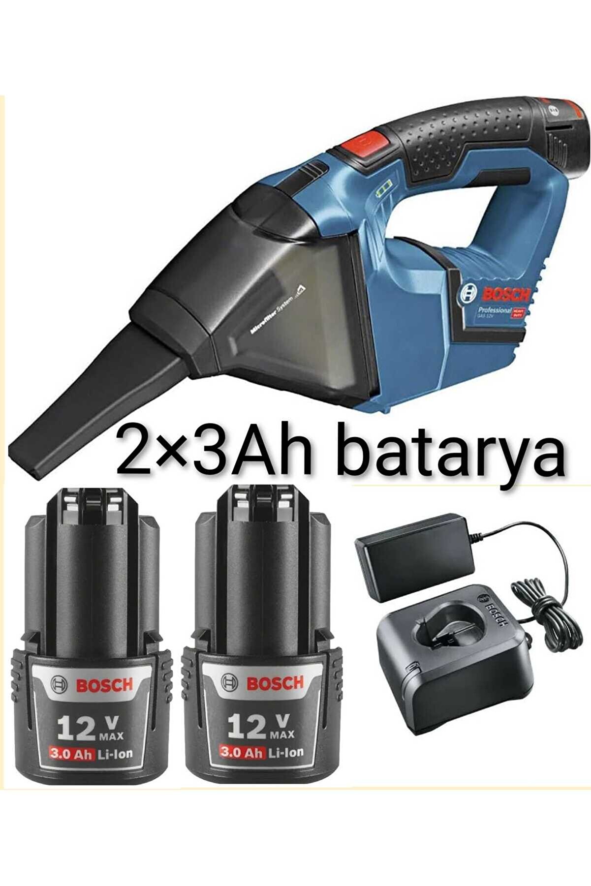 Gas 12 Volt 3 Amper Çift Batarya Şarlı El-Araç Süpürgesi