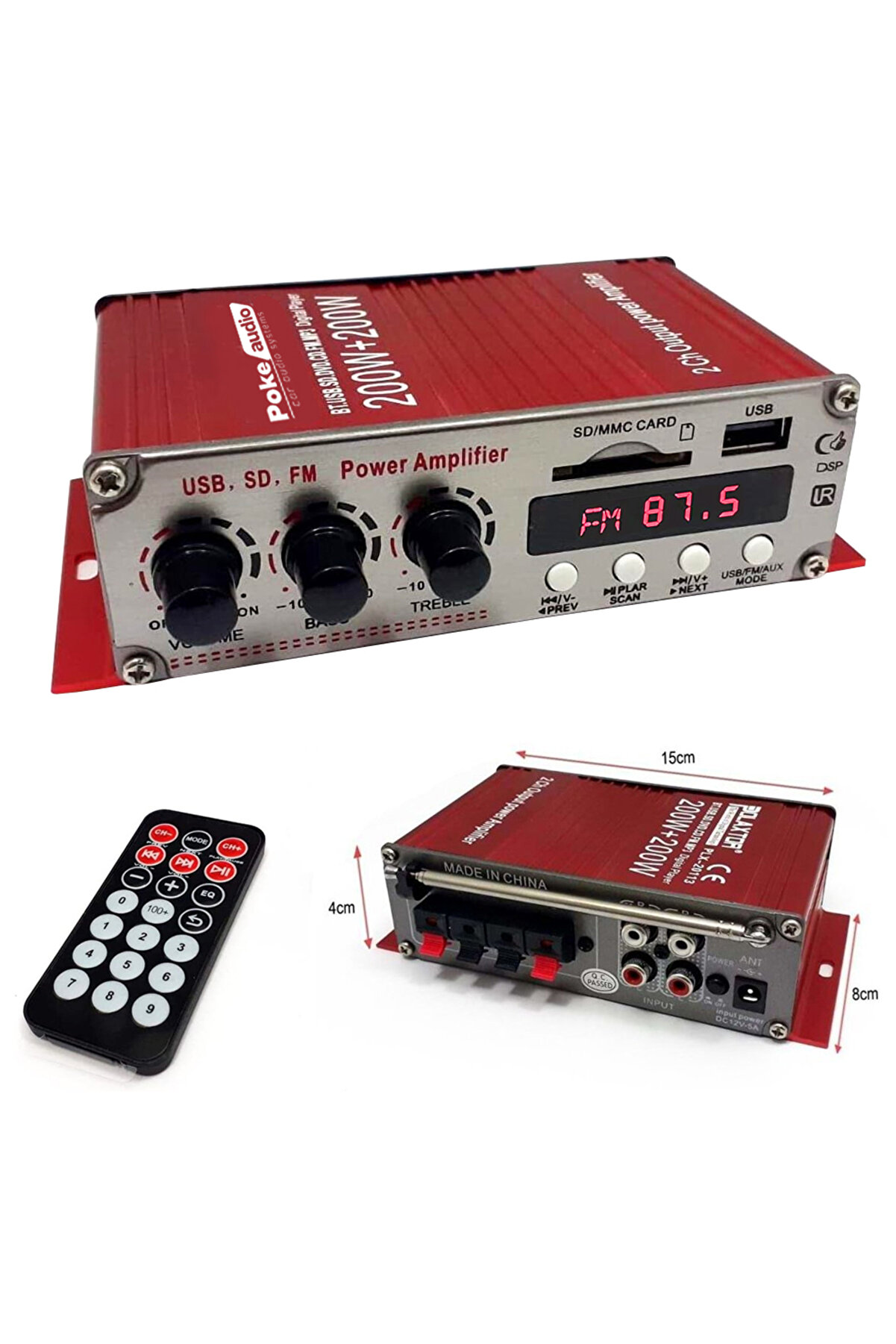 Mini Anfi 400 Watt 12v Bluetooth Usb Sd Fm Radio PK-6103