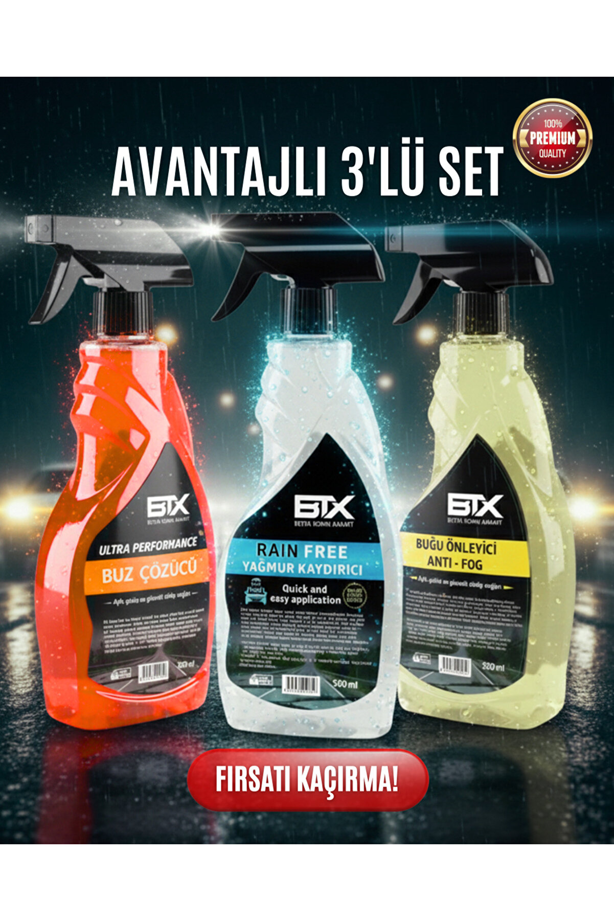 Ultra P. Buz Çözücü - Yağmur Kaydırıcı - Buğu Önleyici Sprey 500ml