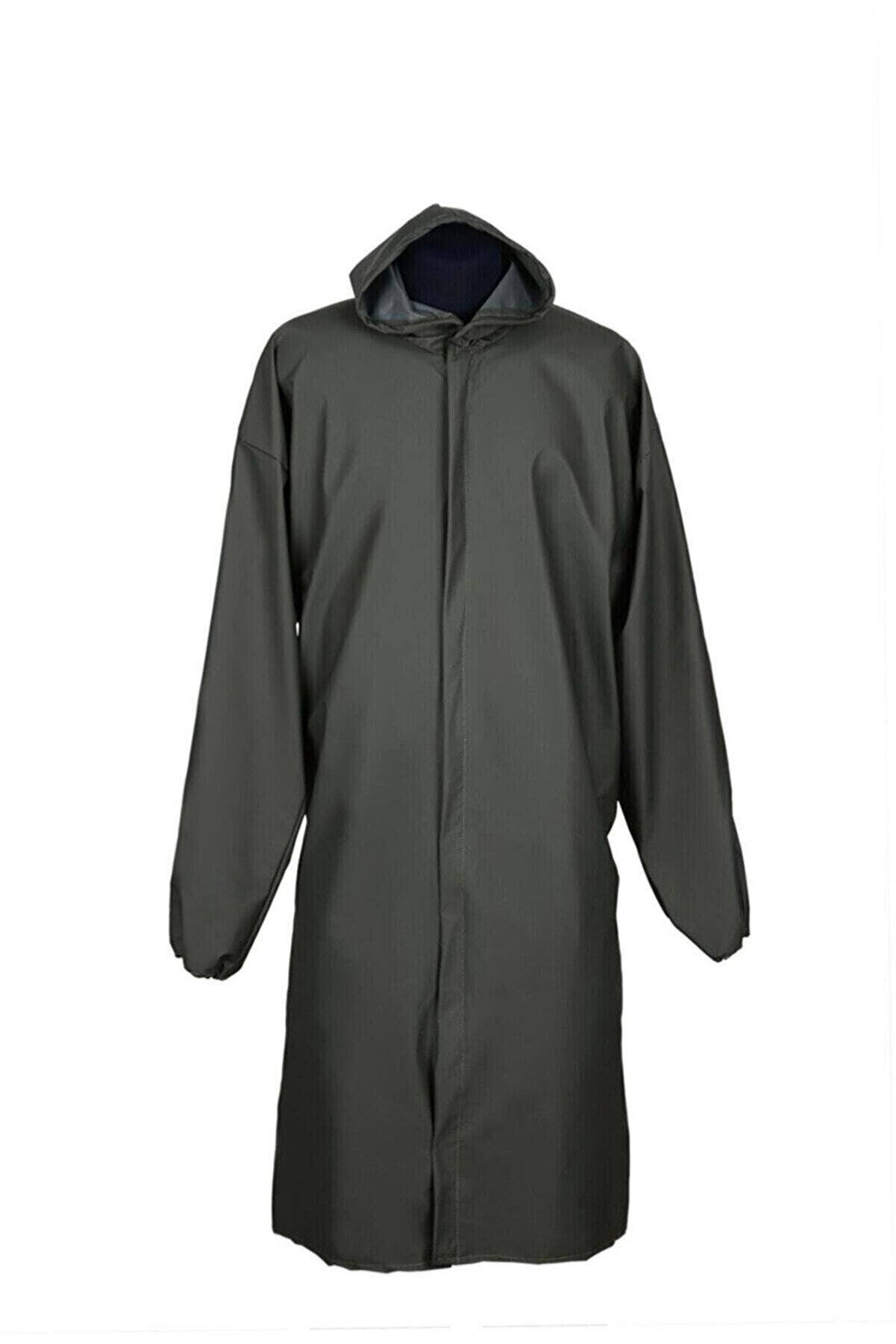 Balıkçı Pardesü Su Geçirmez Poliüretan Yağmurluk Haki - Avcı - Balıkçı - Çiftçi - Su Geçirmez