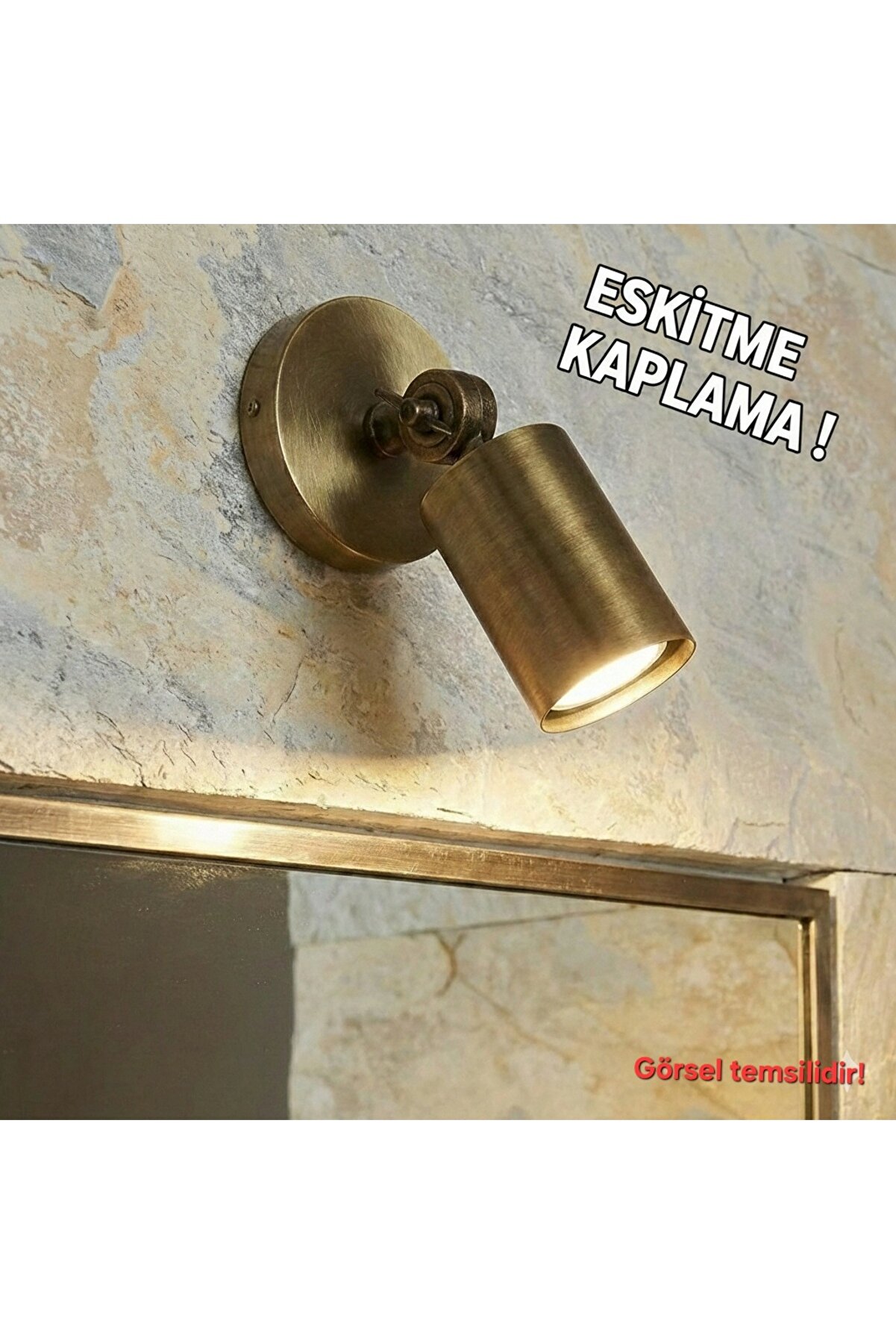 Artur Tekli Dekoratif Eskitme Kaplama Hareketli Duvar Aplik (GÜNIŞIĞI LED AMPUL DAHİLDİR!!!)