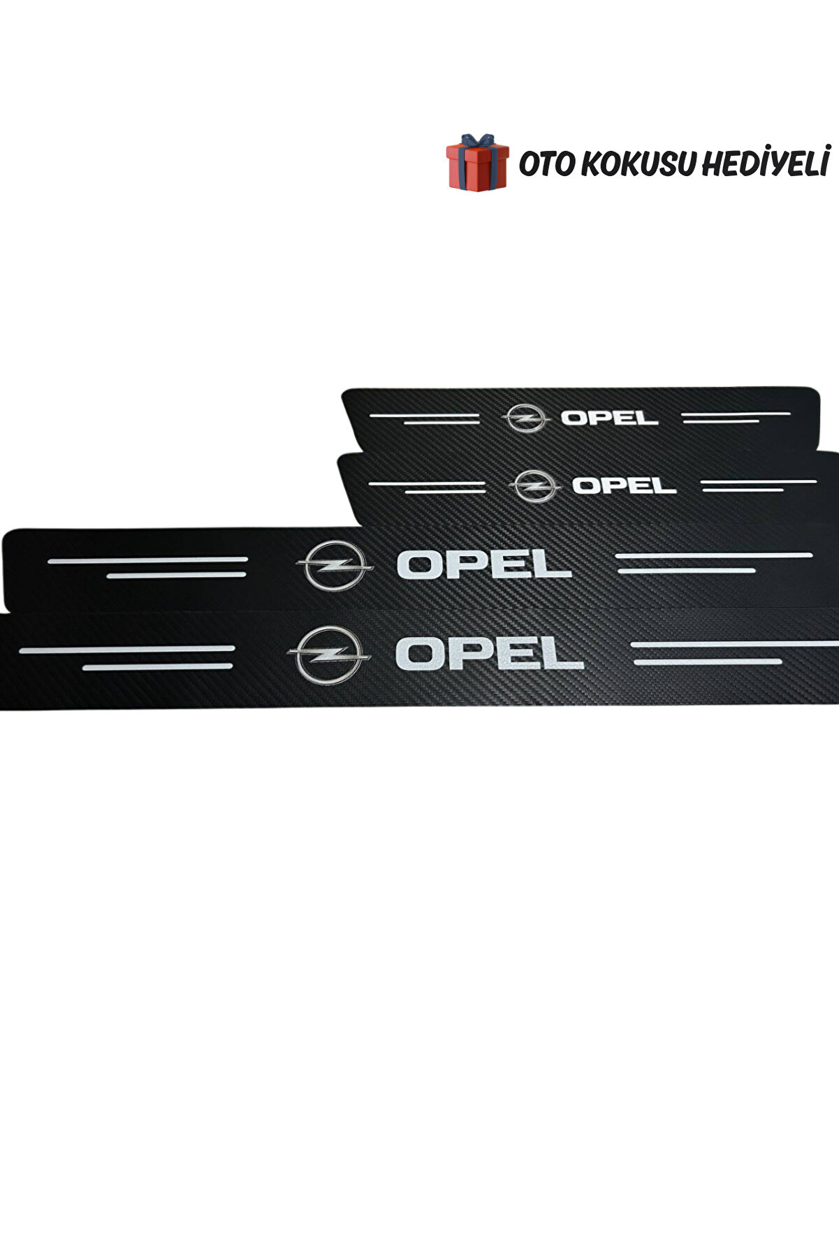 Opel Logolu Karbon Kapı Eşiği Koruyucu Bant Folyo 4'lü Set