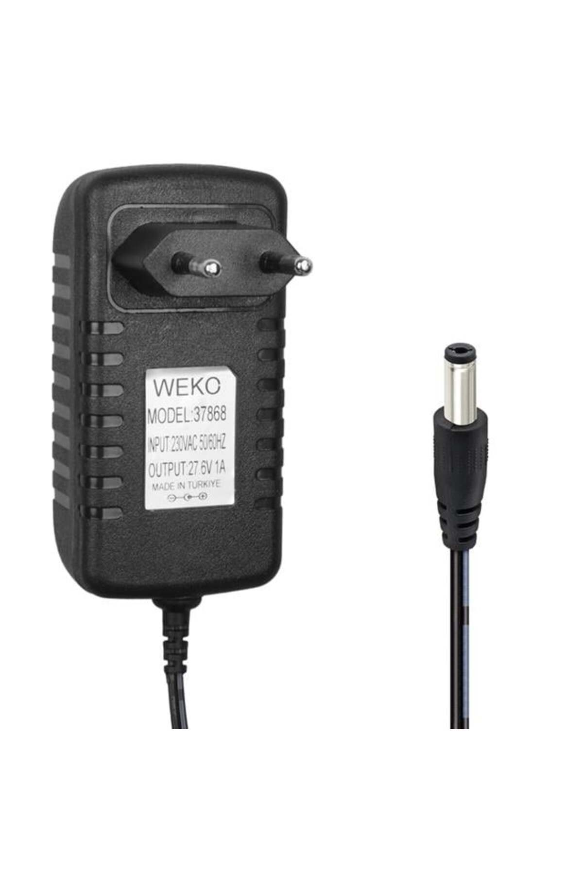 WK-37868 27.6 Volt - 1 Amper 5.5*2.5 Uçlu Ledli Yerli Üretim Priz Tipi Dikey Süpürge Şarj Adap