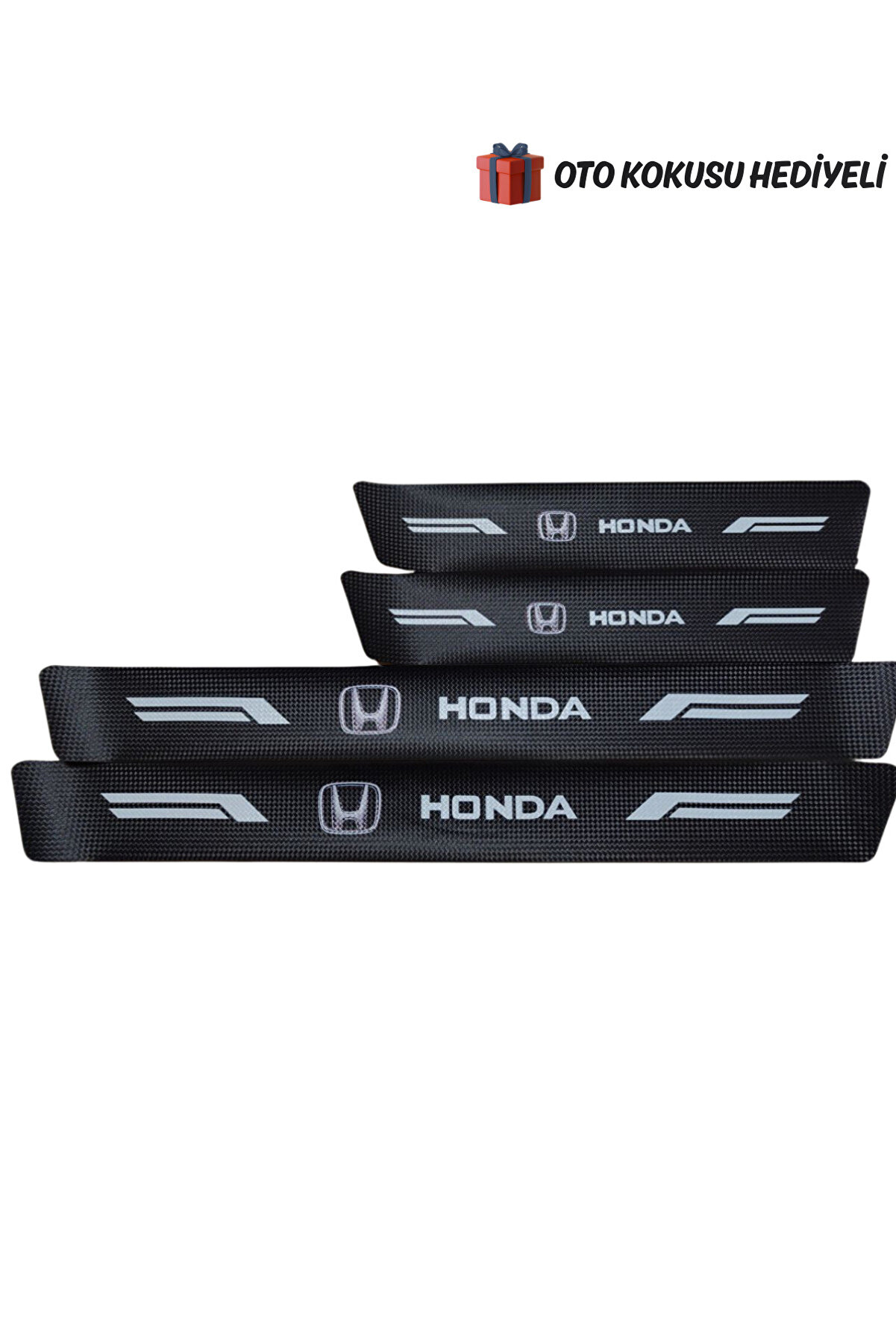 Honda Logolu Karbon Kapı Eşiği Koruyucu Bant Folyo 4'lü Set