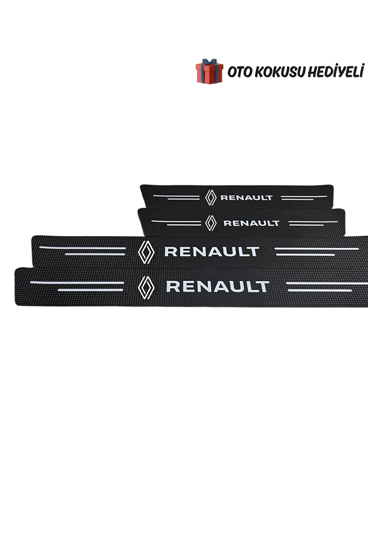 Renault Logolu Karbon Kapı Eşiği Koruyucu Bant Folyo 4'lü Set