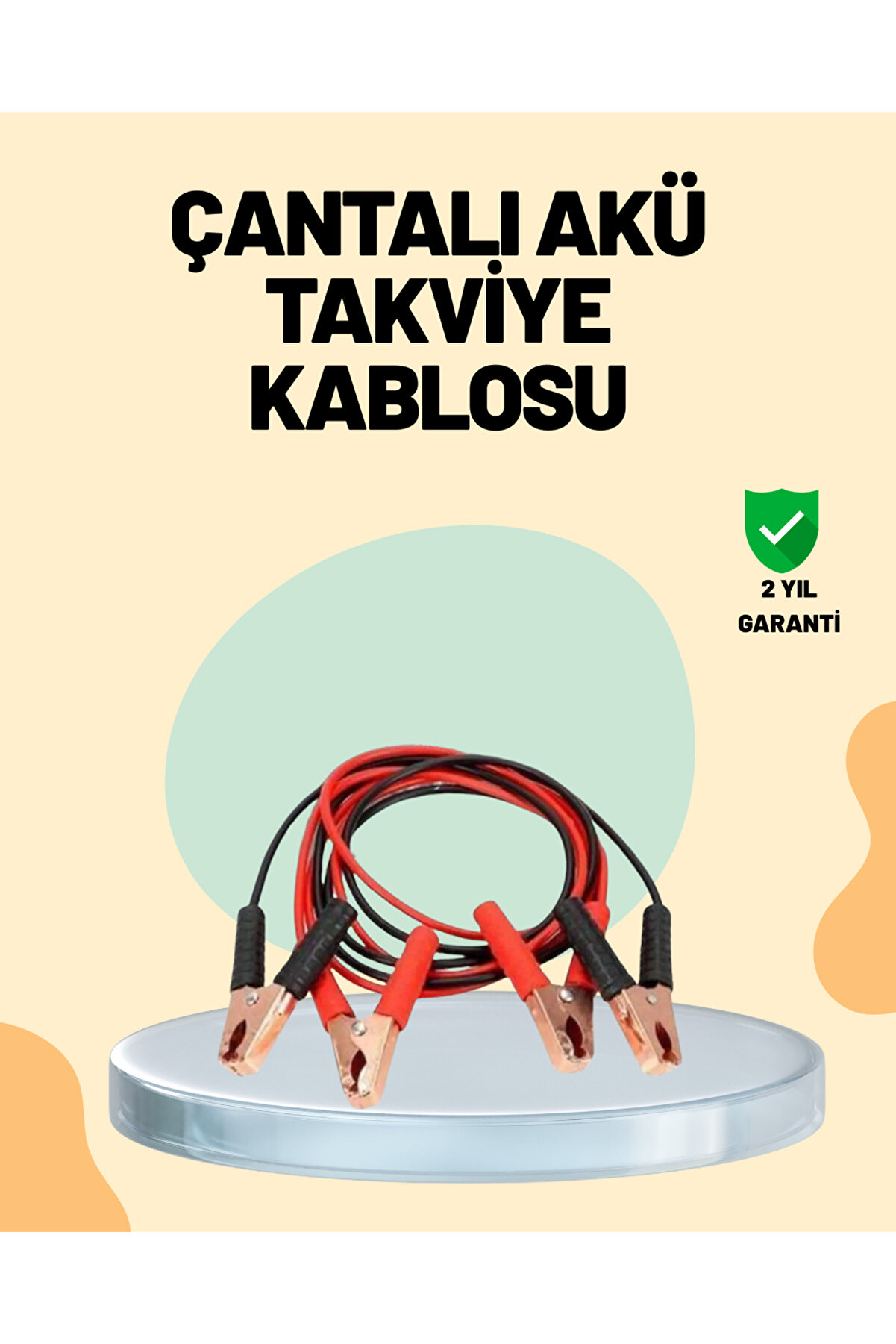 1200 Amper Jumper Kablo 2 Metre Bakır Uçlu Araç Takviye Seti - Lisinya