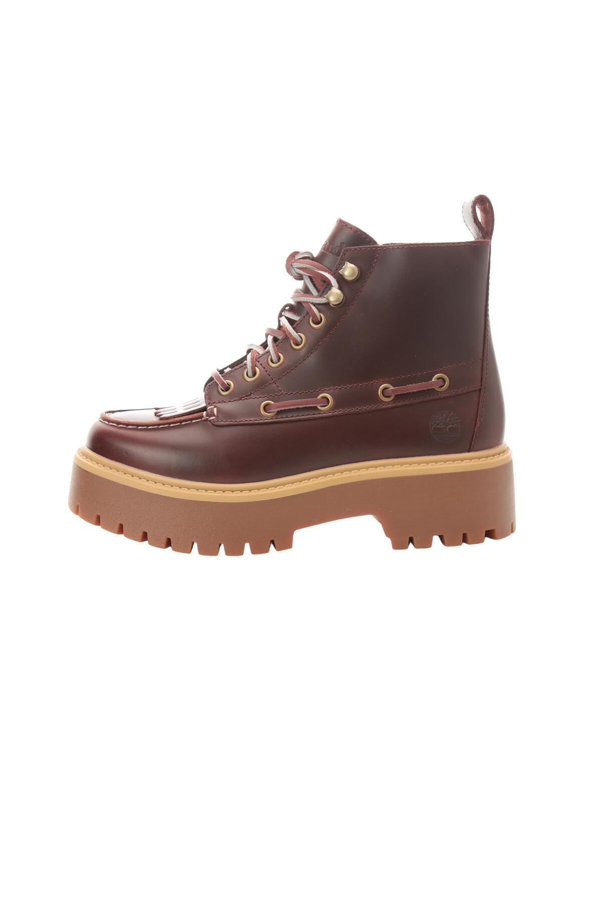 B0A27YZEIW1-R Stone Street Mıd Lace Up Boot Kadın Bot Ve &amp;Ccedil;izme Kahve