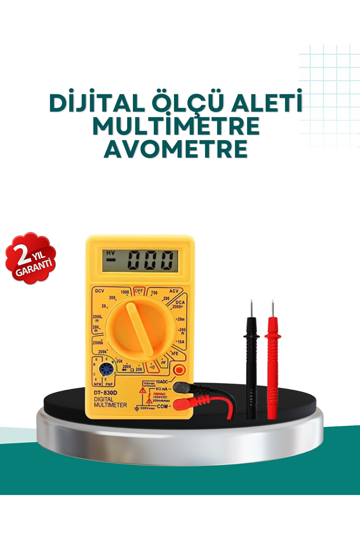 Elektrik Ölçüm Cihazı Dijital Multimetre 10 Amper Destekli