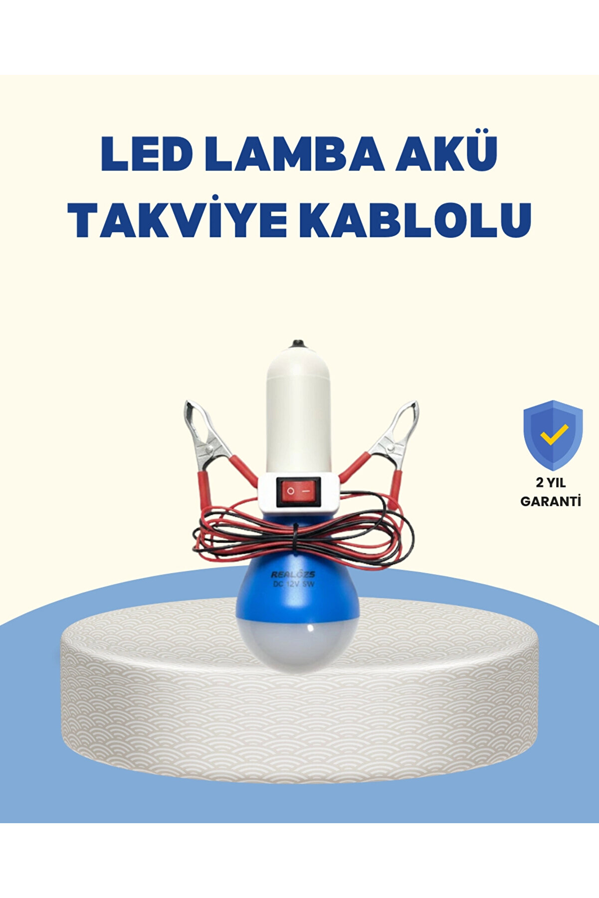 Timsah Kıskaçlı 12V LED Ampul Kamp ve Acil Durum Lambası