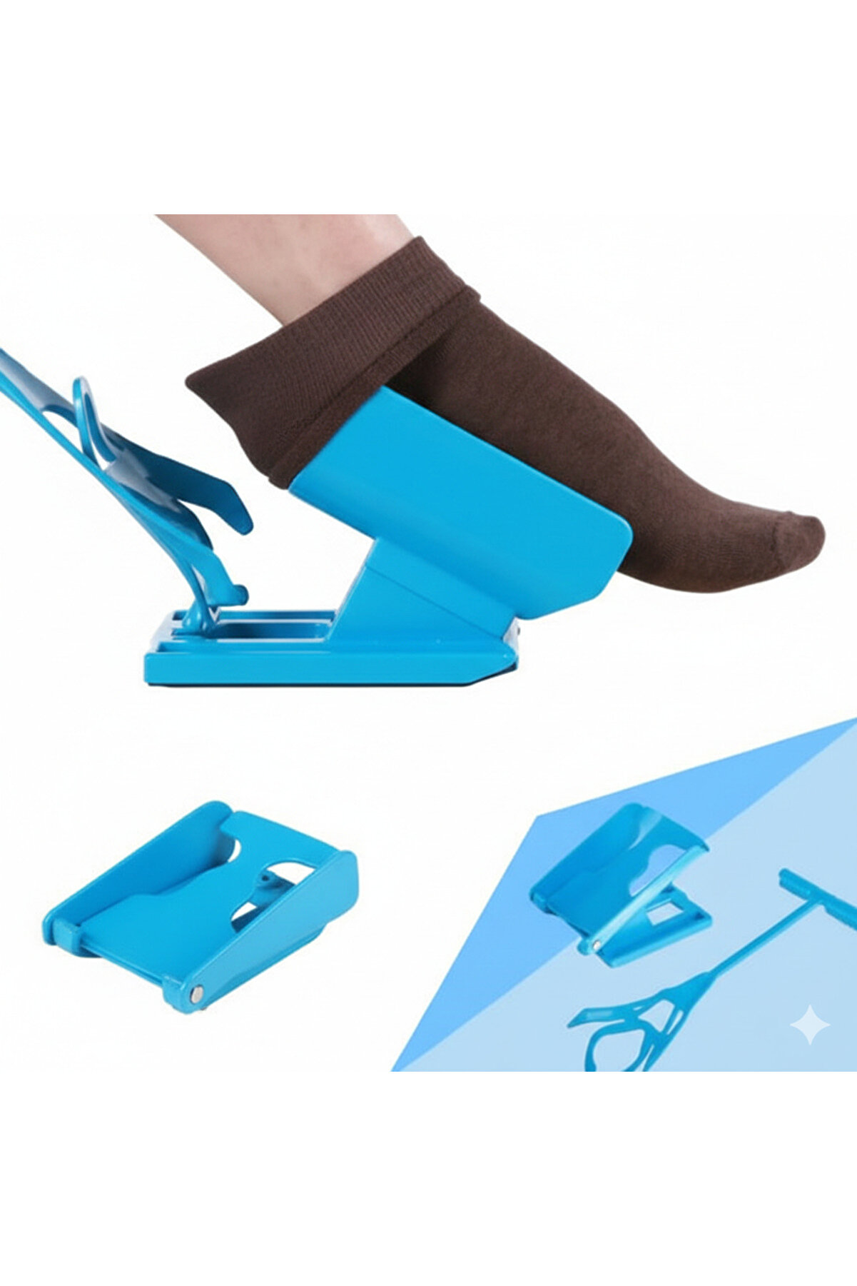 Pratik Çorap Giyme Aparatı - Eğilmeden Çorap Giyme Yardımcısı Hamile ve Yaşlı Destek Seti