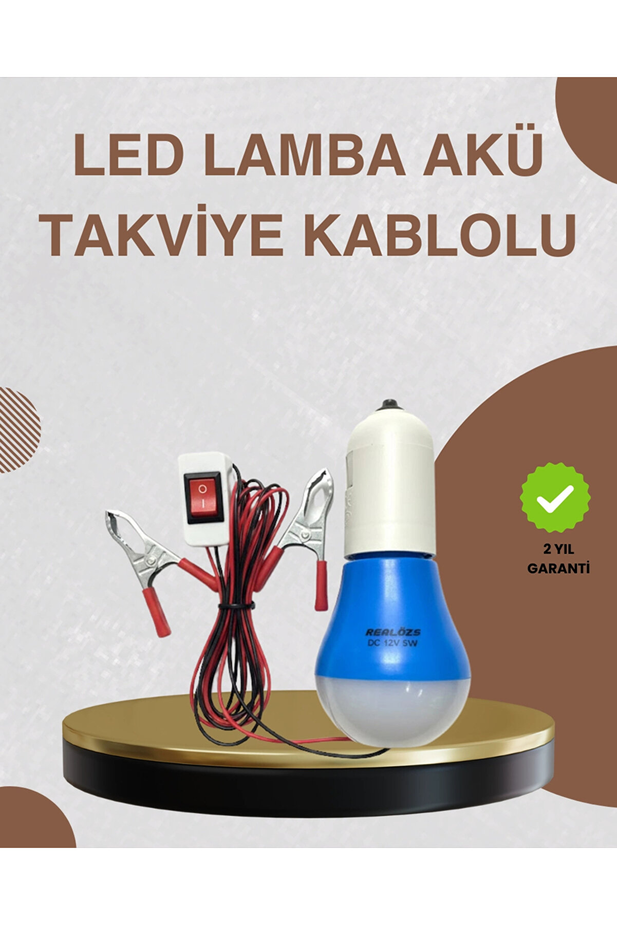 12V LED Ampul Timsah Kıskaçlı Taşınabilir Aydınlatma