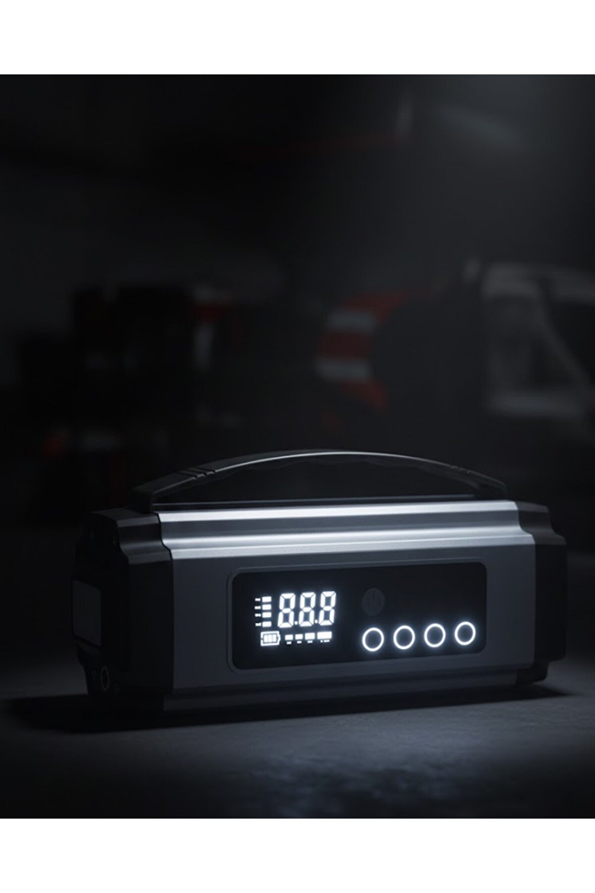 Dijital Göstergeli Akü Takviye Cihazı Lastik Şişirme Powerbank ve LED Işık Özellikli