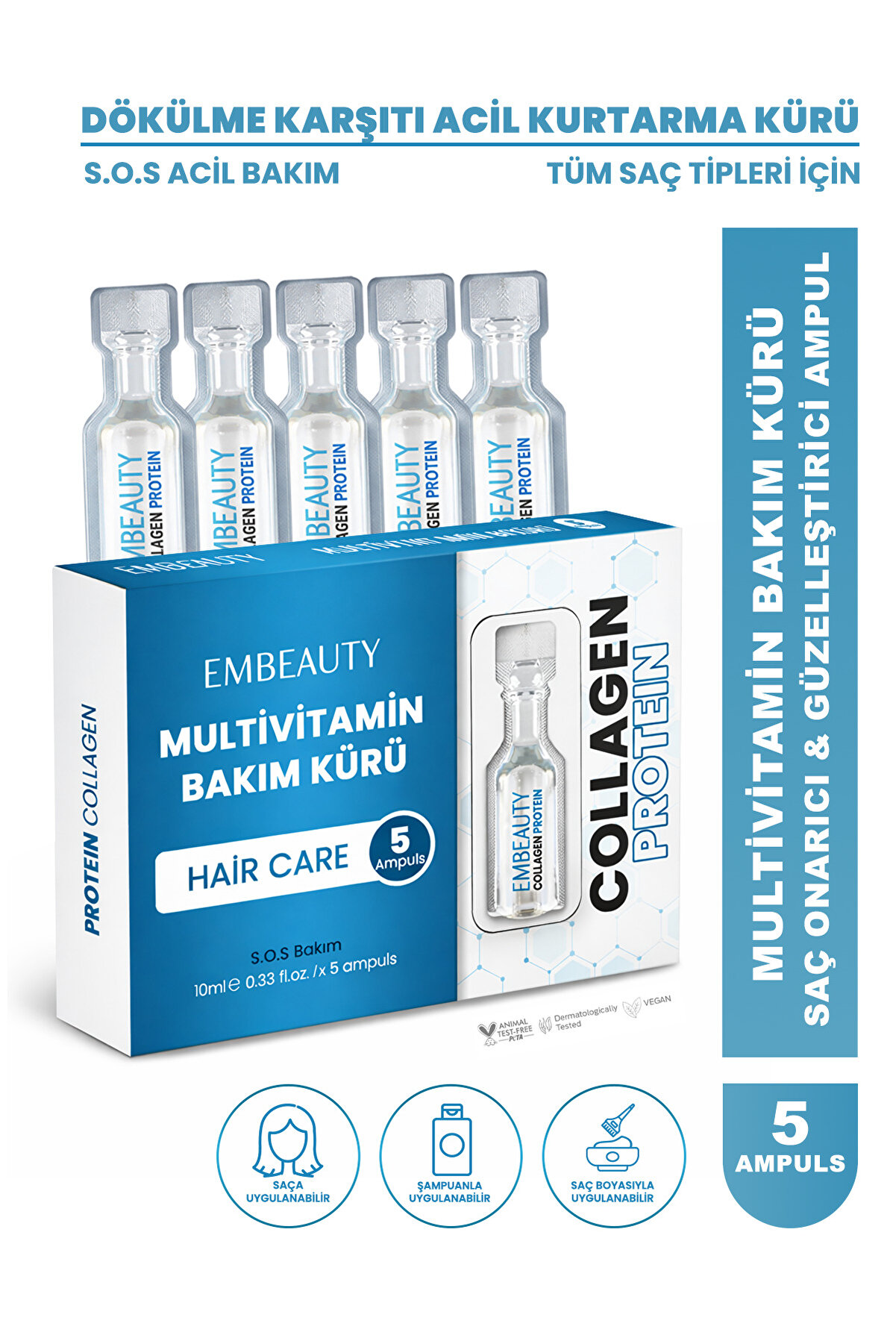 Dökülme Karşıtı Şok Bakım & Saç Vitamini 5li Ampul