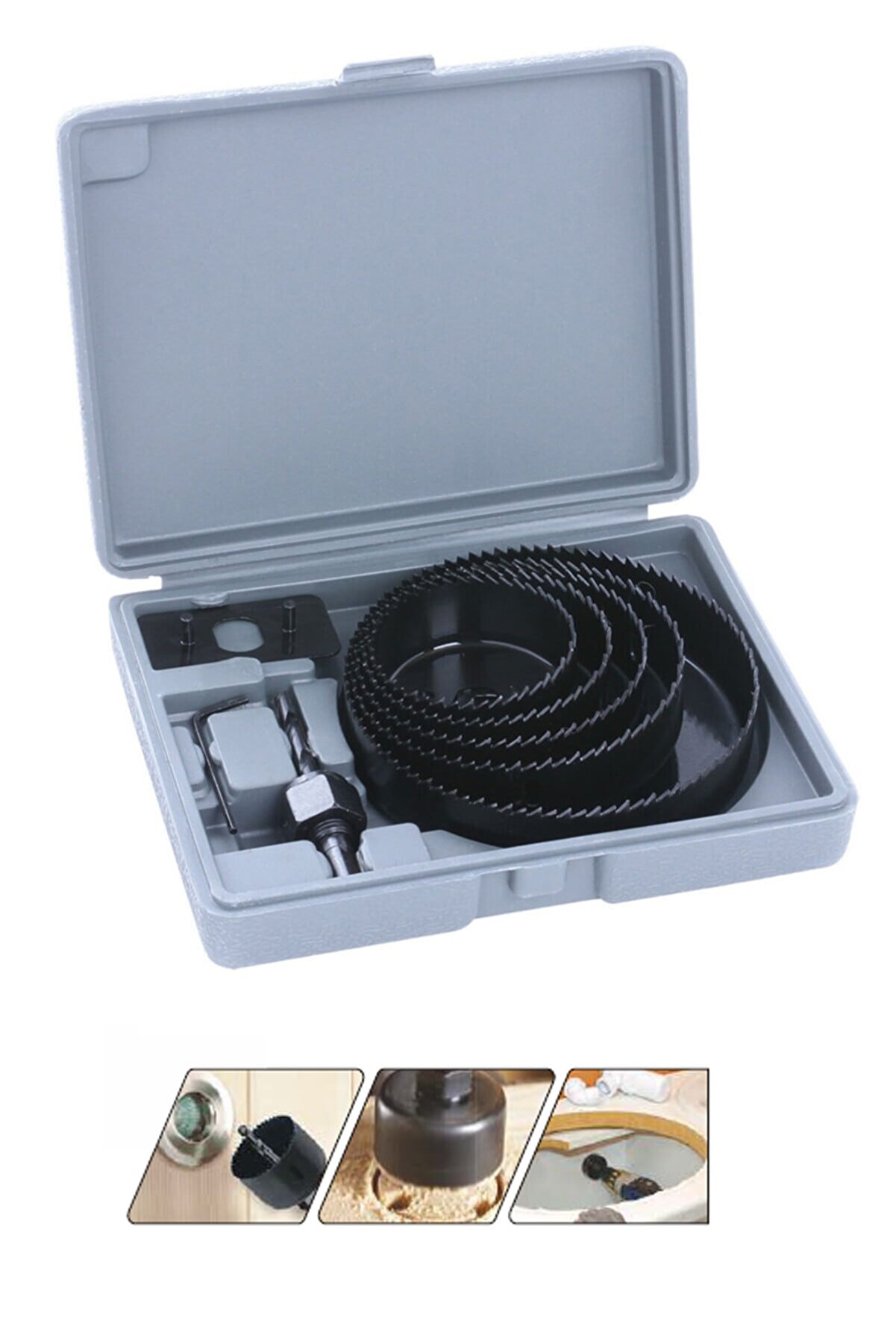 Bay-tec Buat Açma Seti 8 Parça Panç Takımı Yuvarlak Delik Açma