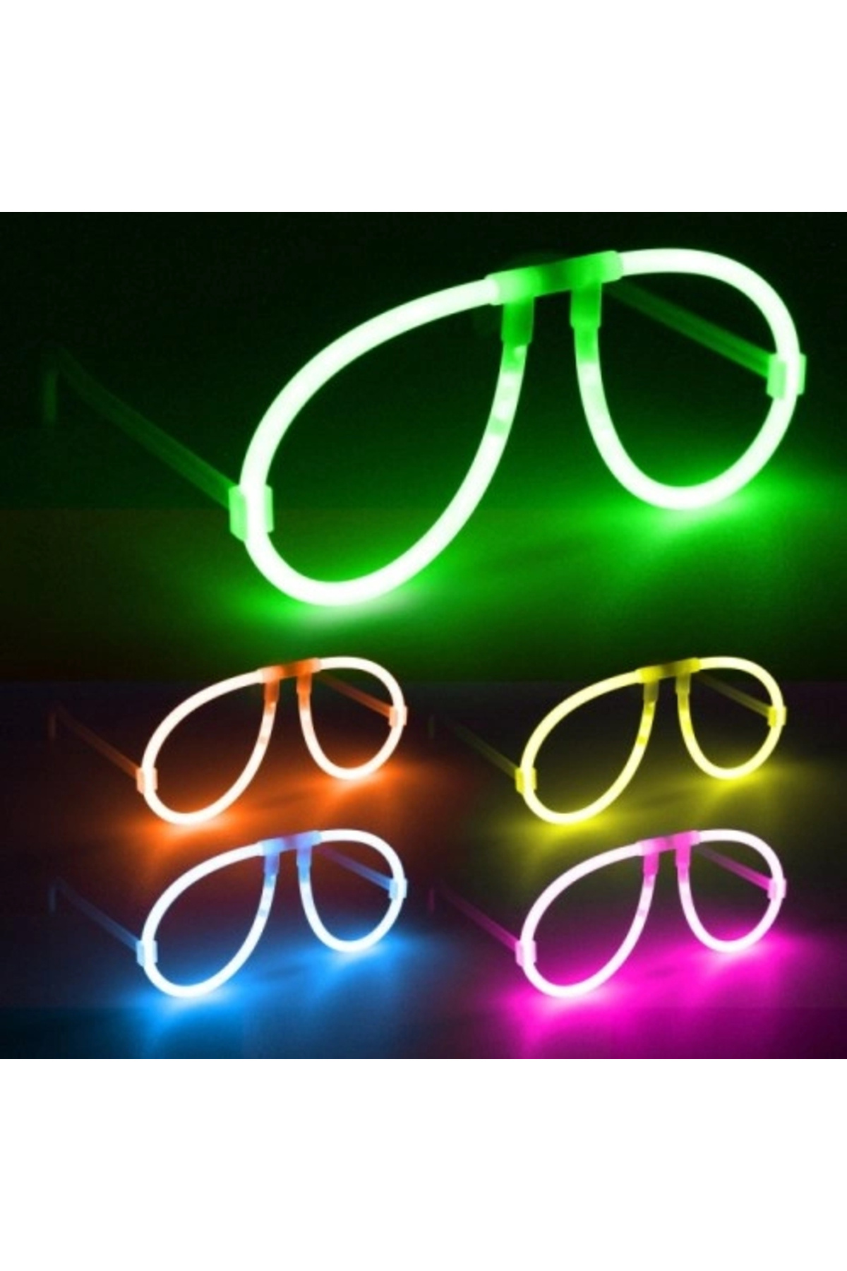 HERŞEYTREND Neon Glow Fosfor Gözlük – Festival &amp; Parti (12'li Set)