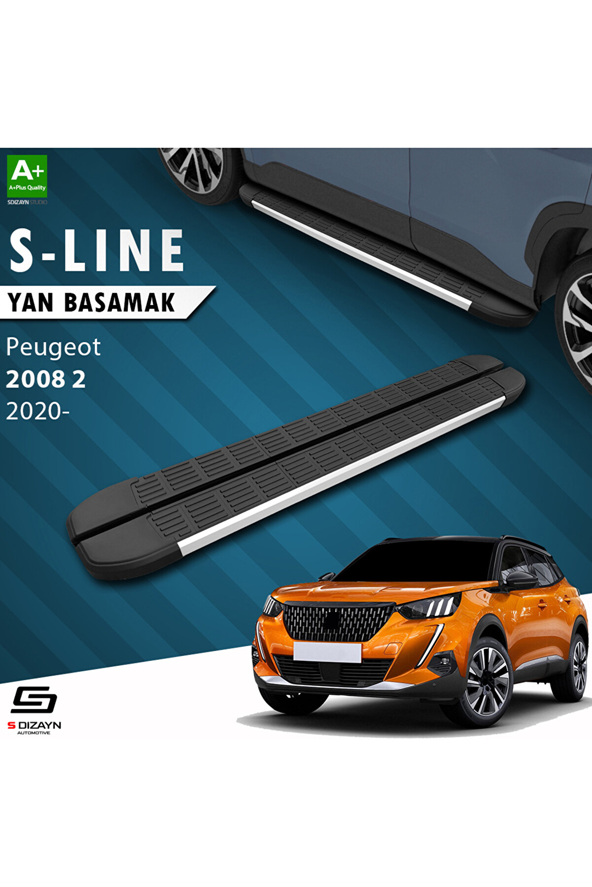 Peugeot 2008 2 S-Line Aluminyum Yan Basamak 183 Cm 2020 Üzeri A+ Kalite PE-282-YBS-SL-AL-183