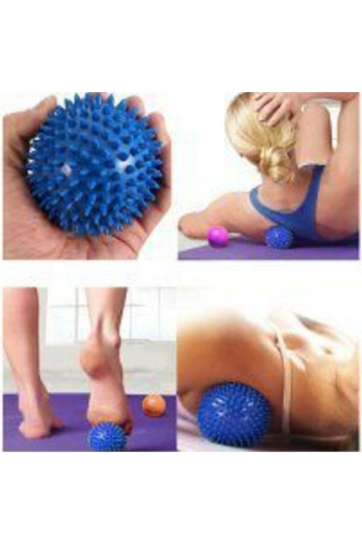 Duyu Uyarıcı Dikenli Masaj Topu Egzersiz Topu Sert 6 Cm -mavi