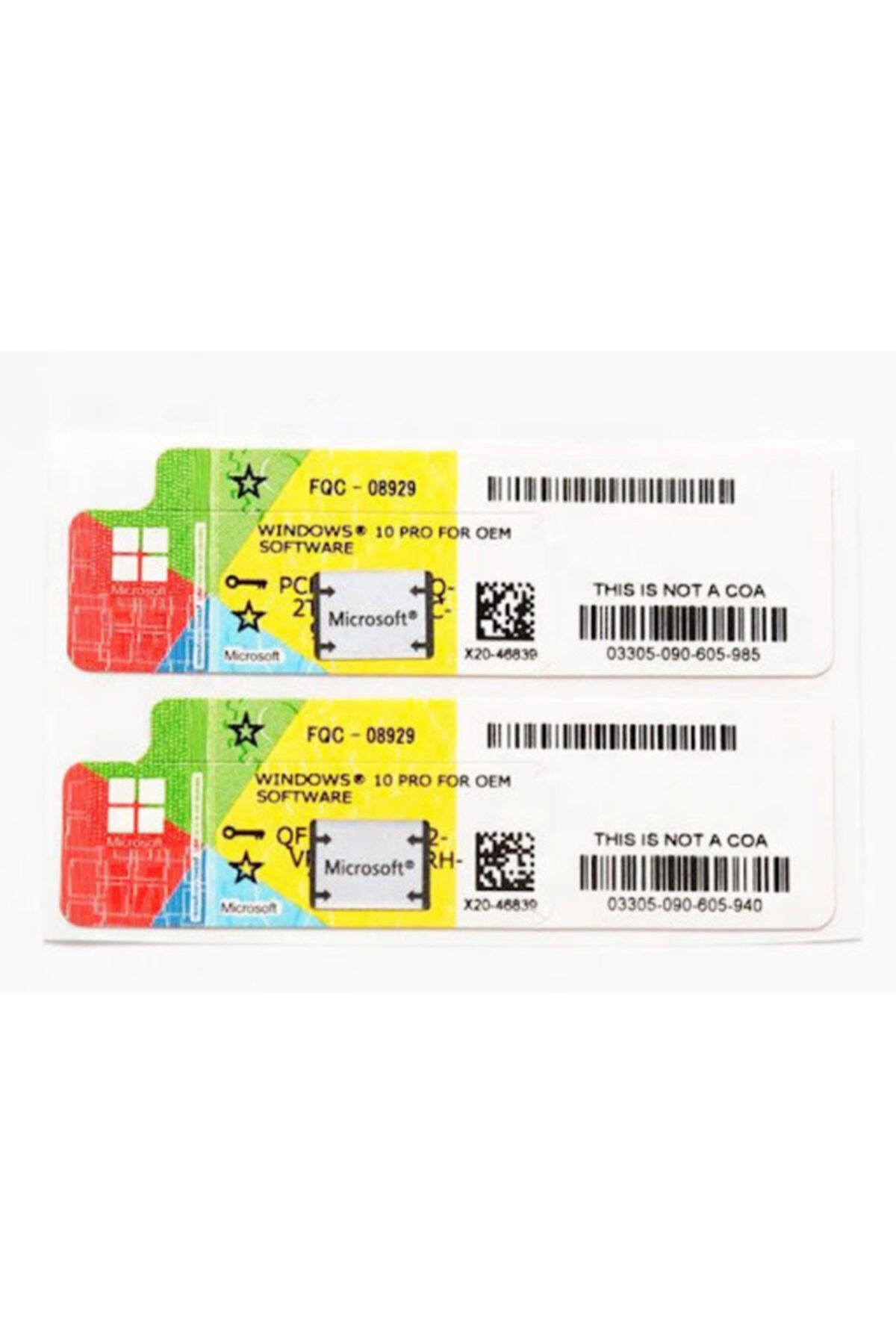 Win 10 Pro 64bit Tr Oem Lisans Etiketi Fqc-08977