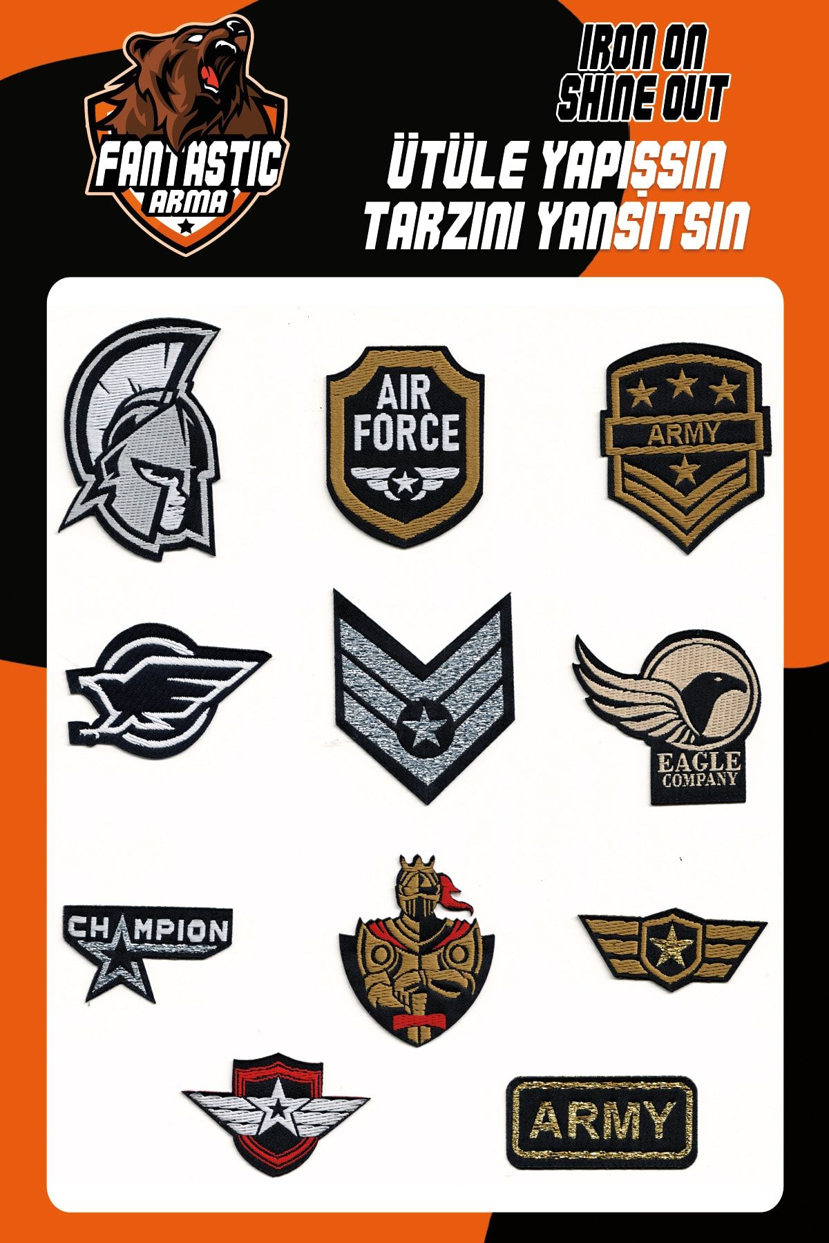 Ütü Ile Yapışan Dokuma Arma Seti Patch Yama Army, Asker, Rütbe Modeli