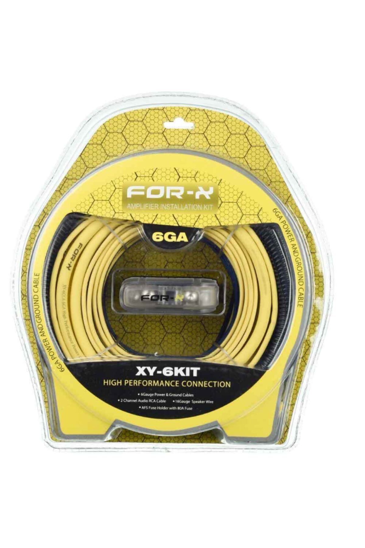 GLDRK Ga Profesyonel Seri Kalın Oto Amfi Kablo Seti Xy-6kıt Kablo Seti ShopGld 1062129