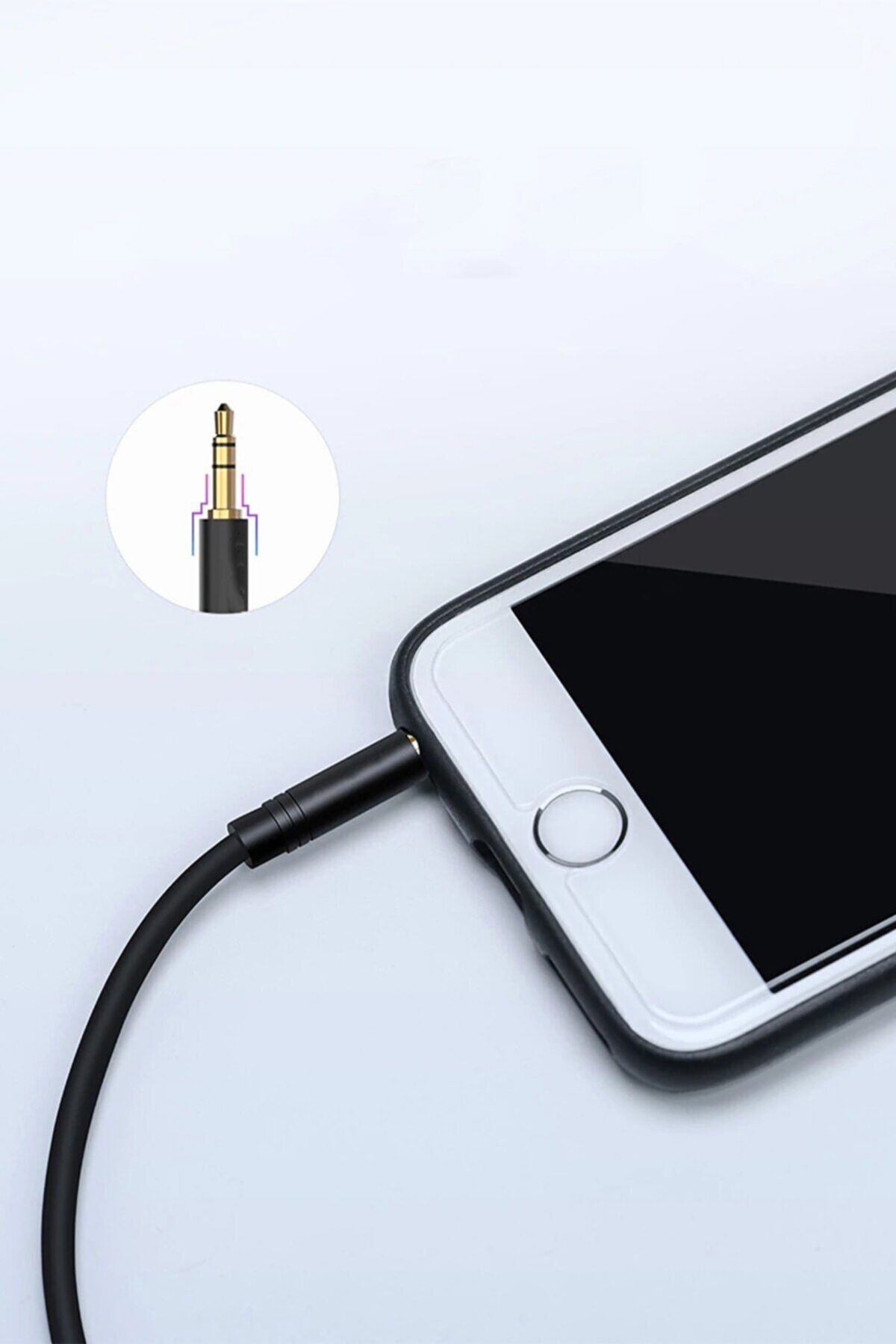 Iphone Samsung Xiaomi Huawei Oppo Uyumlu Örme 3,5mm Aux Çelik Örgü Araç Ev Müzik Video Ses Kablosu