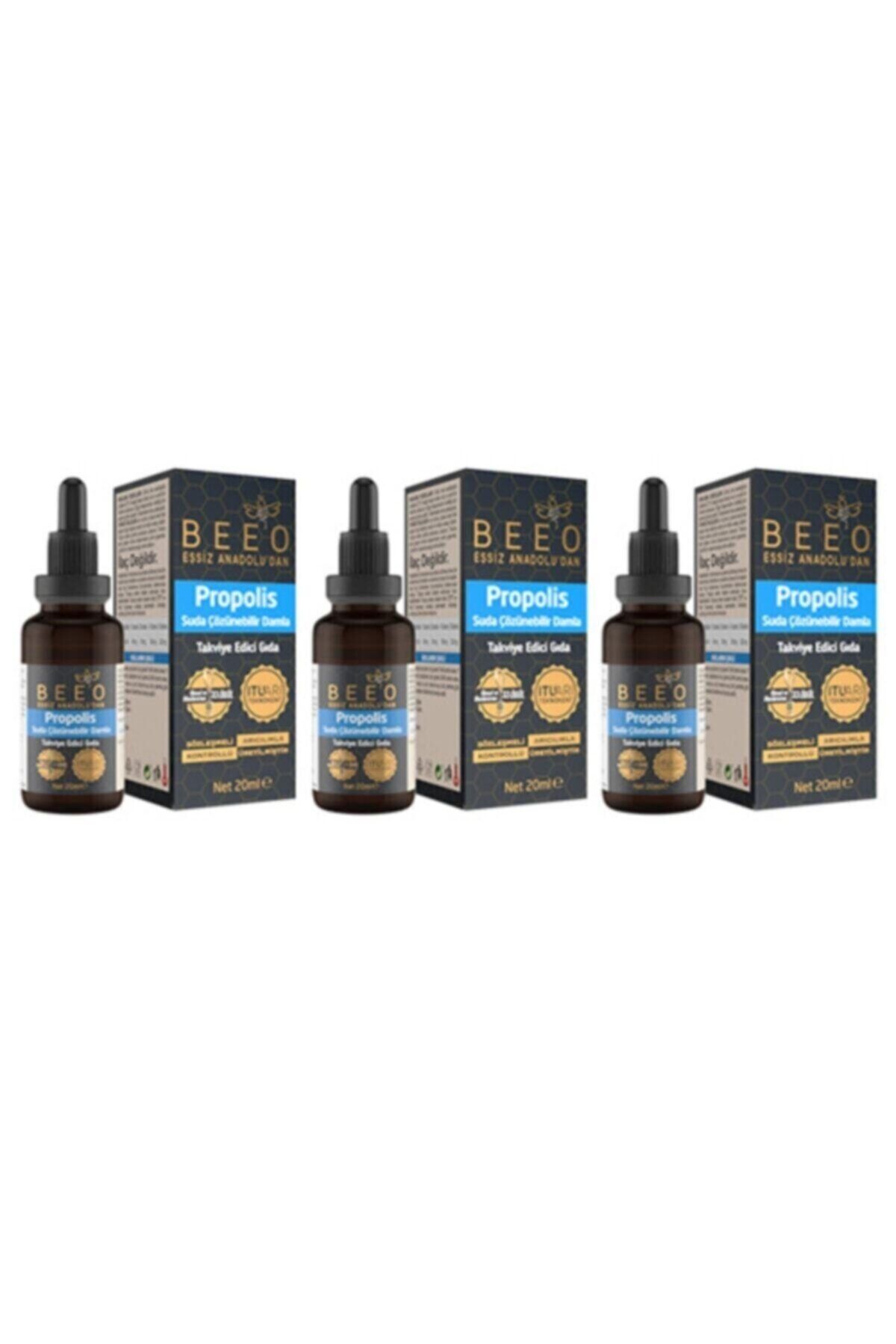 3 Adet 20 Ml Suda Çözünür Propolis Damla