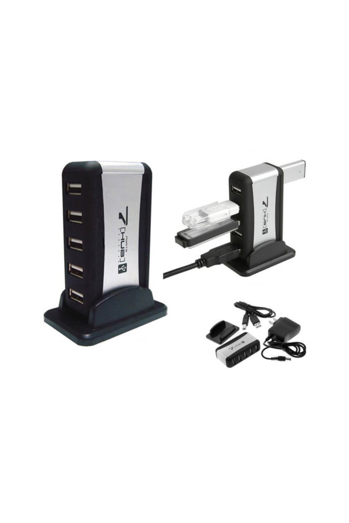 7 Port Usb Çoklayıcı Usb Hub Çoğaltıcı - Adaptörlü Pc Notebook