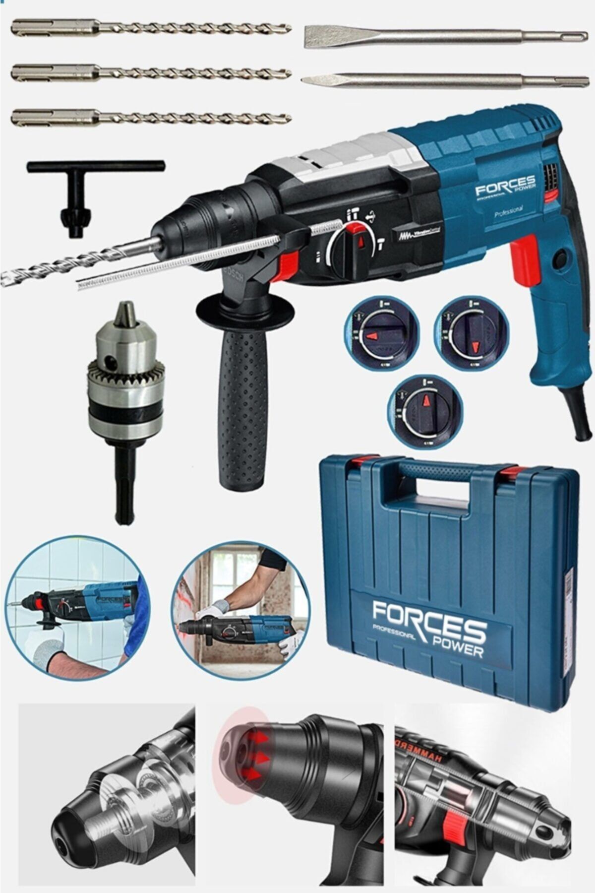 Alman Ex-torq 4200 W Çift Metal Şanzıman Otomatik Korumalı Metal Şanzıman Kırıcı Delici Usta Seti