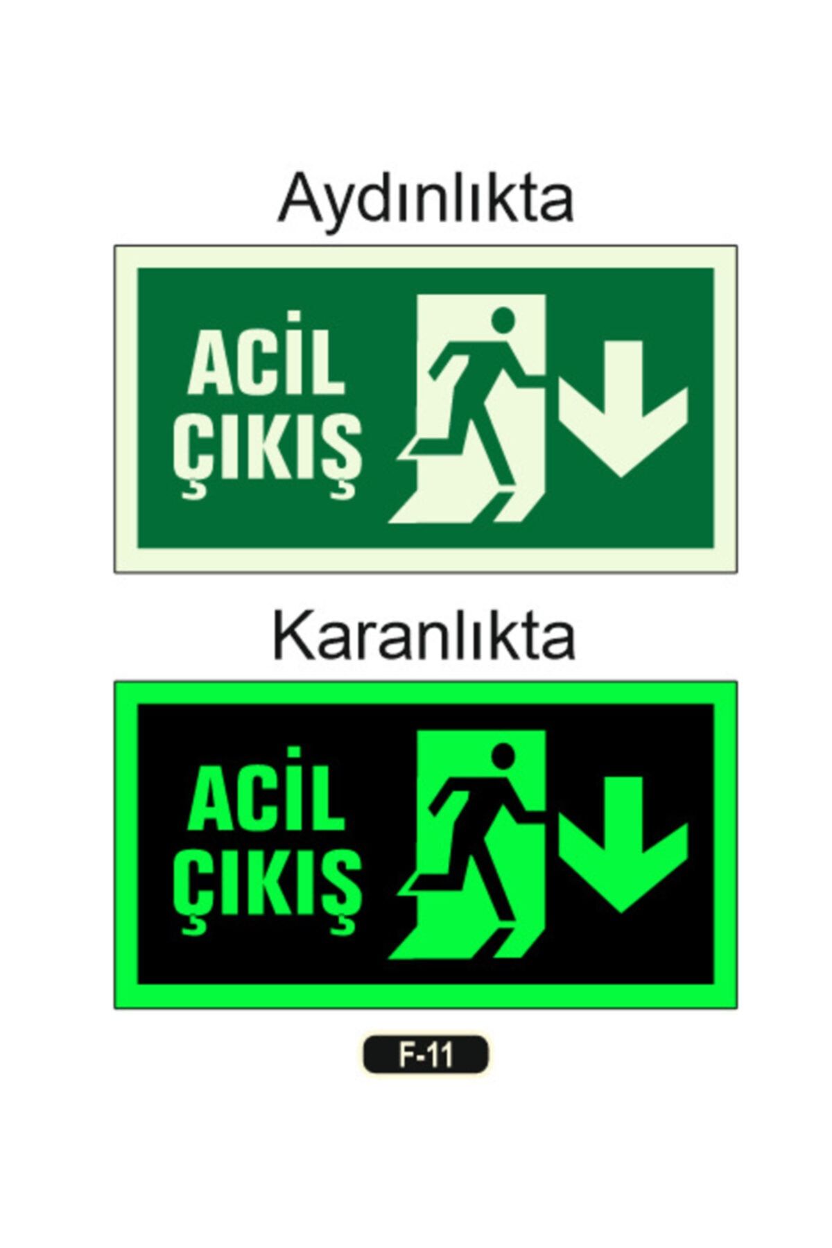 Fosforlu Acil Çıkış Yön Levhası F-11