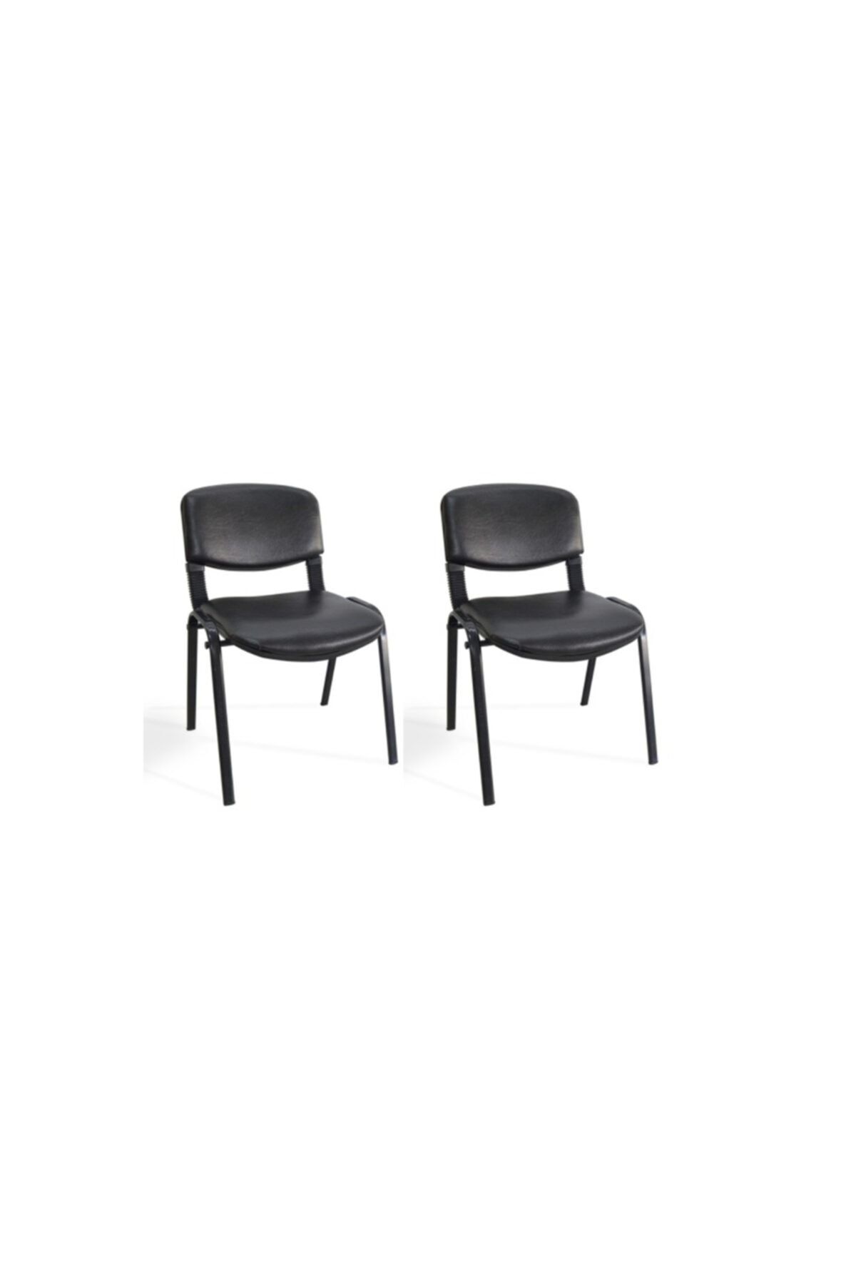 I Office Furniture & Desing Siyah Ofis Büro Bekleme Misafir Form Koltuğu Sandalyesi 2li 008