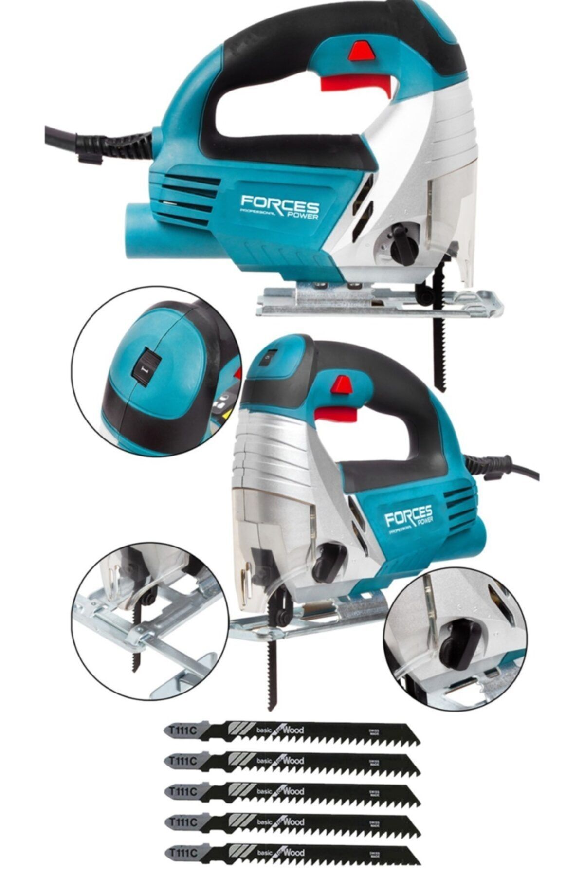 Germany Master Jigsaw X-torq Otomatik Şanzıman 4000 W Dekupaj Testere Profesyonel 10 Adet Testereli