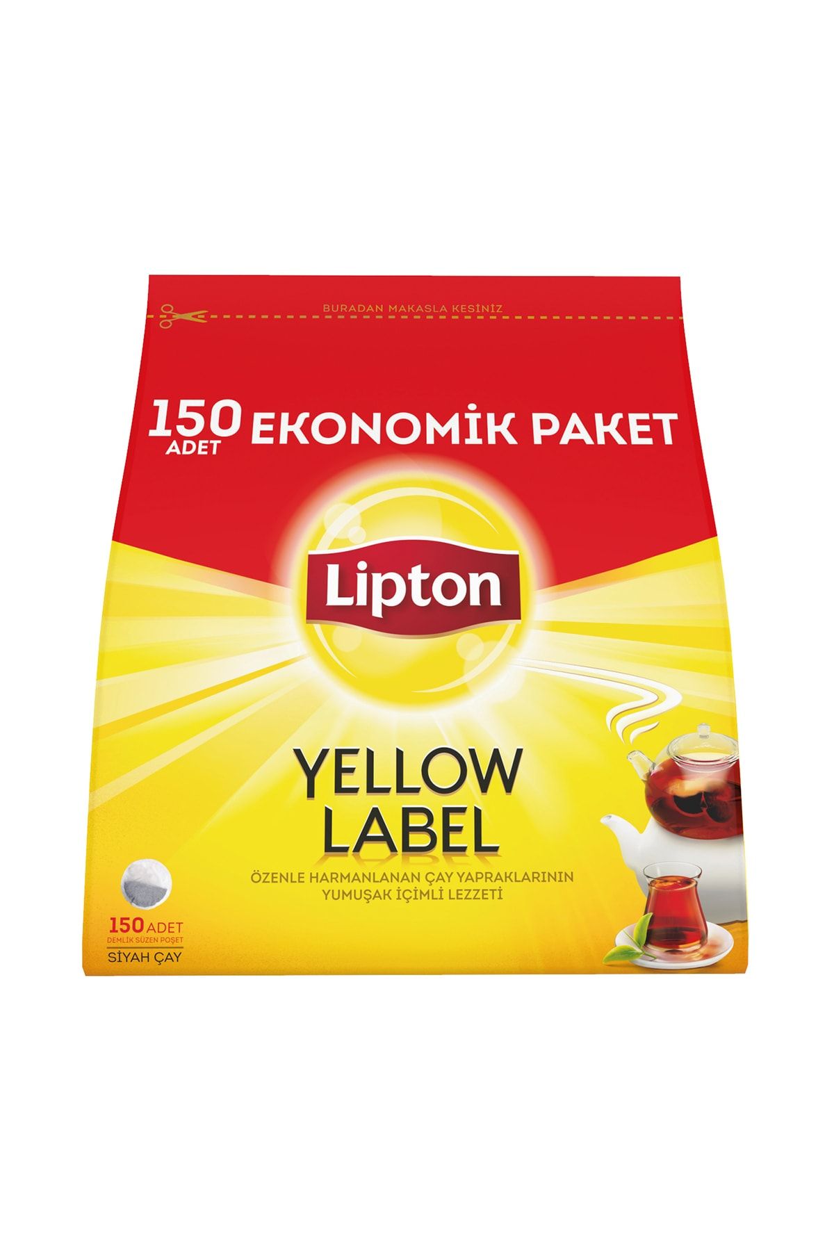 Yellow Label Demlik Süzen Poşet Siyah Çay Ekonomik Paket 150'li
