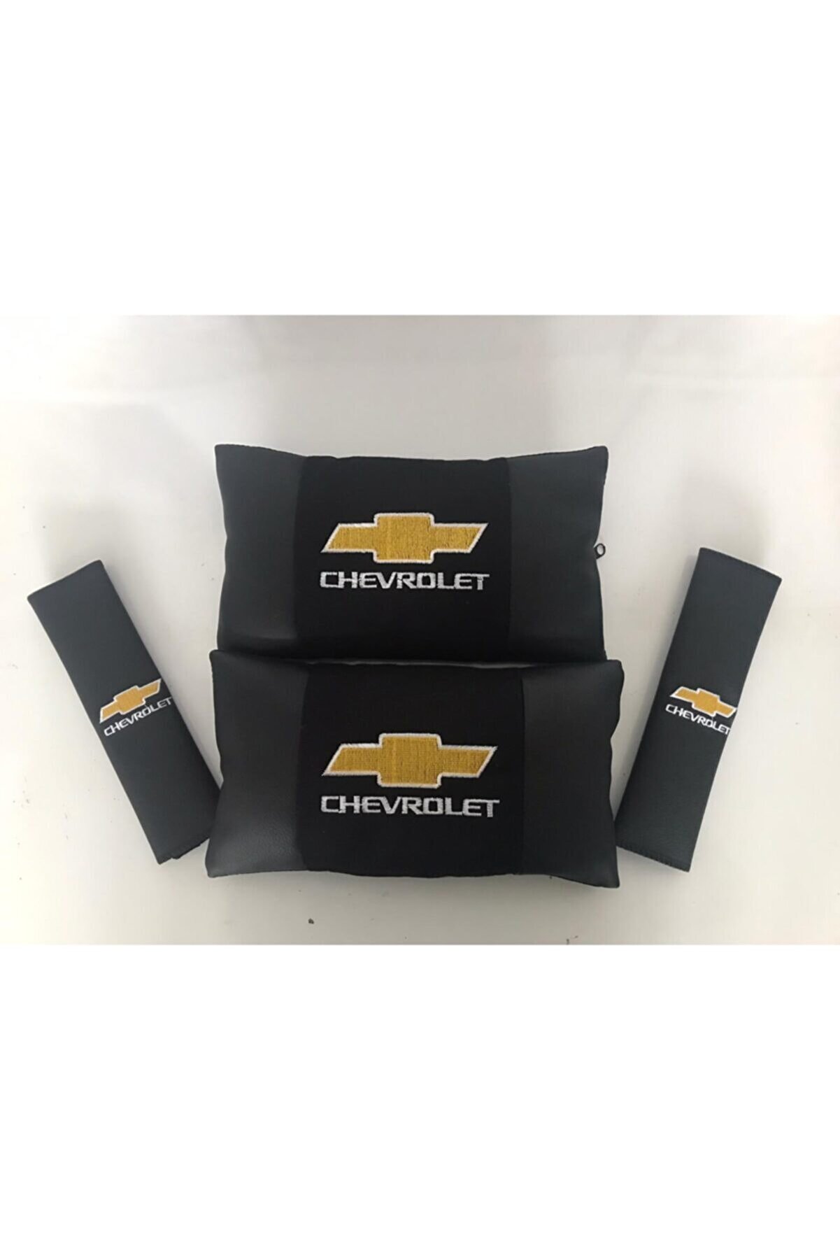 Chevrolet Nakışlı Cruze Aveo Deri 1 Çift Boyun Yastık Ve 1 Çift Kemer Pedi