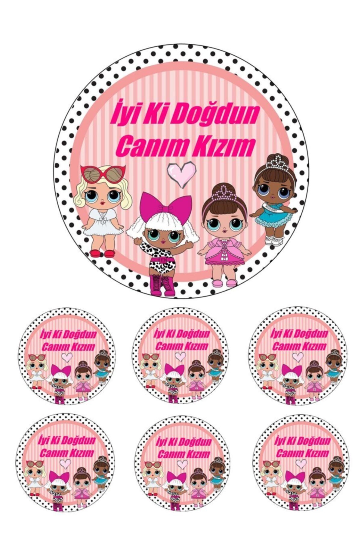 Yenilebilir Pasta Resmi Loll Pirinç Kağıdından 6-8-10 Kişilik Pastaya Uygun 16 Cm