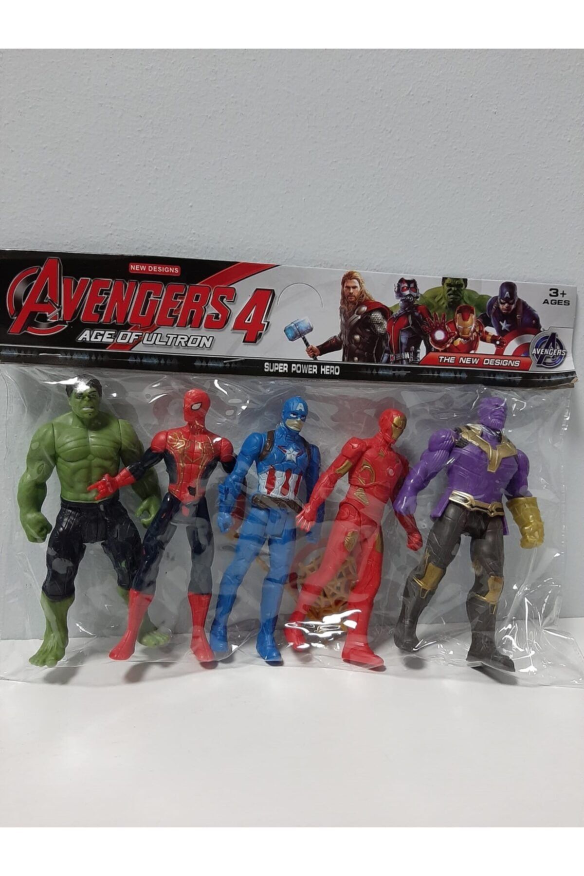 5'li Hulk - Spider-man - Captain America - Iron-man - Thanos Figürlü Yenilmezler Oyun Seti