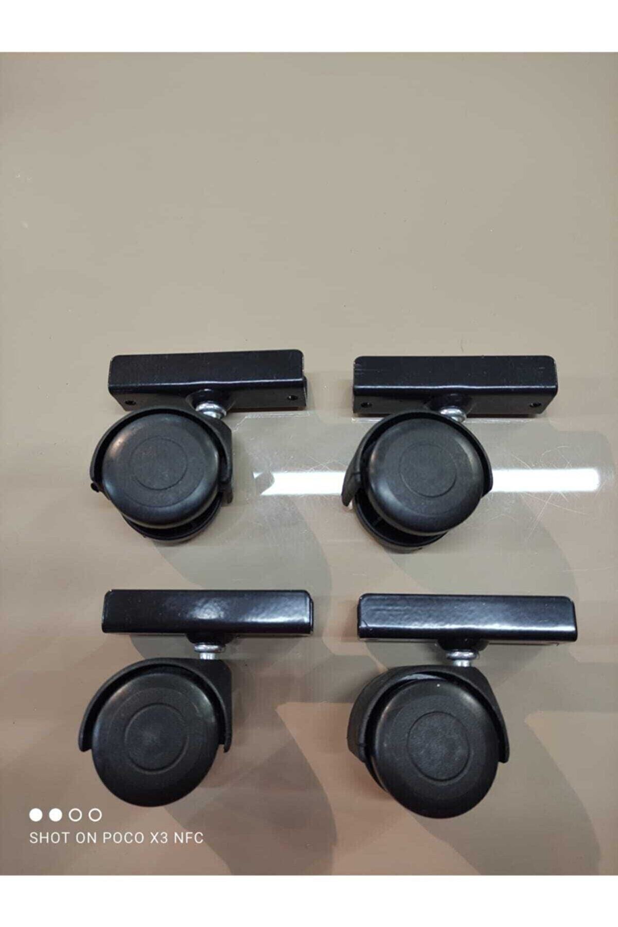 4 Adet 18mm Sunta Ve Mdf'ye Geçme Masa Tekerliği - Tekerlekler - Tek Ebat