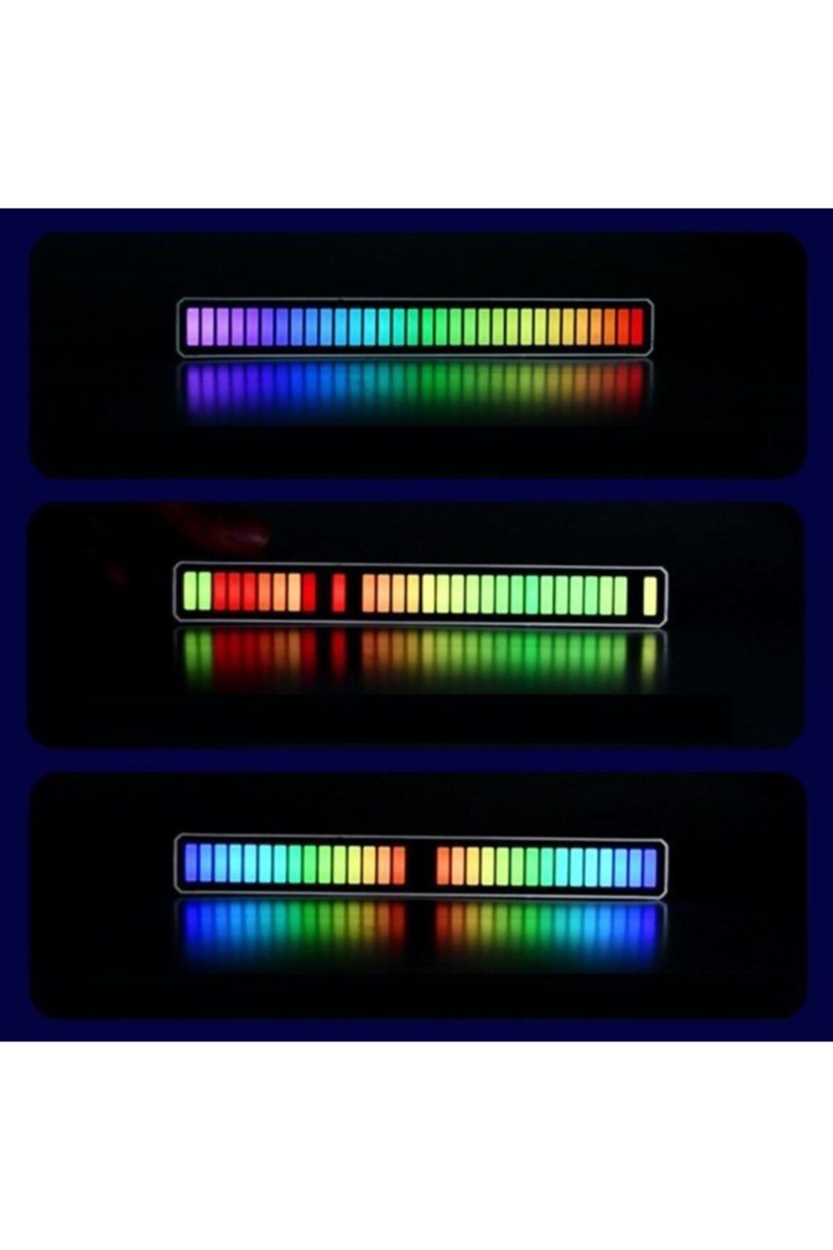 Rgb Ses Kontrol Ritim Işığı 32 Bit Göstergeli Sesle Araba/pc/tv/oda/masaüstü Için Renkli Led Işık