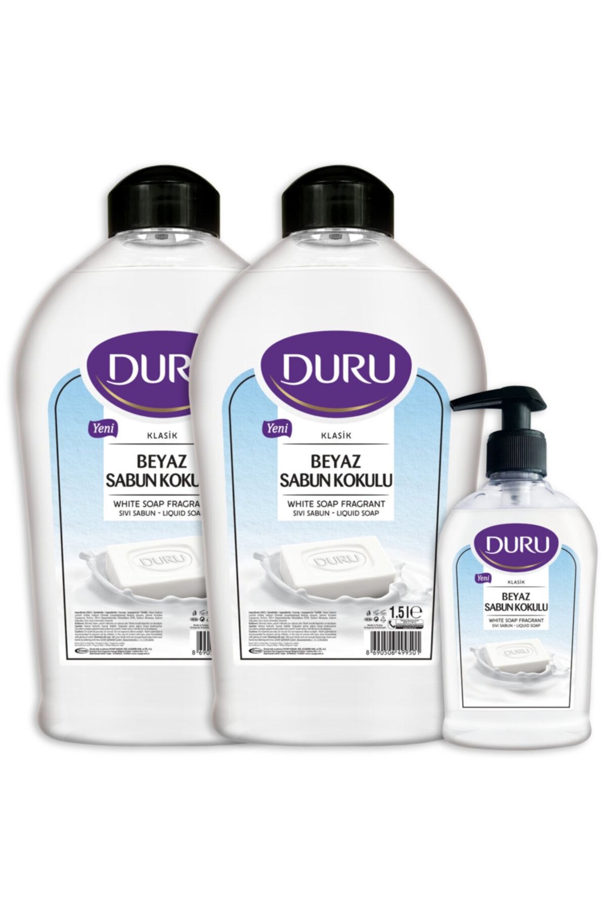 Beyaz Sabun Kokulu Sıvı Sabun 1,5+1,5+300ml