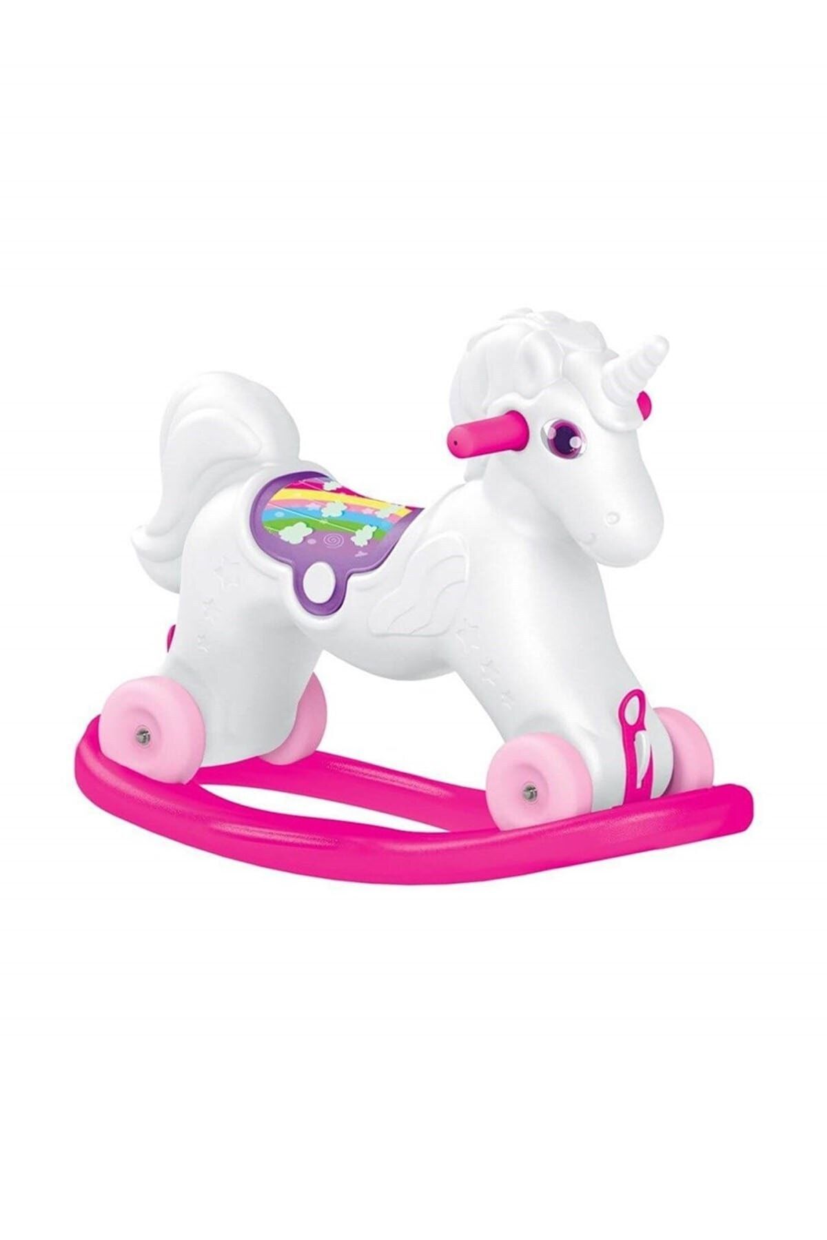 Unicorn Sallanan Tekerlekli At Pembe