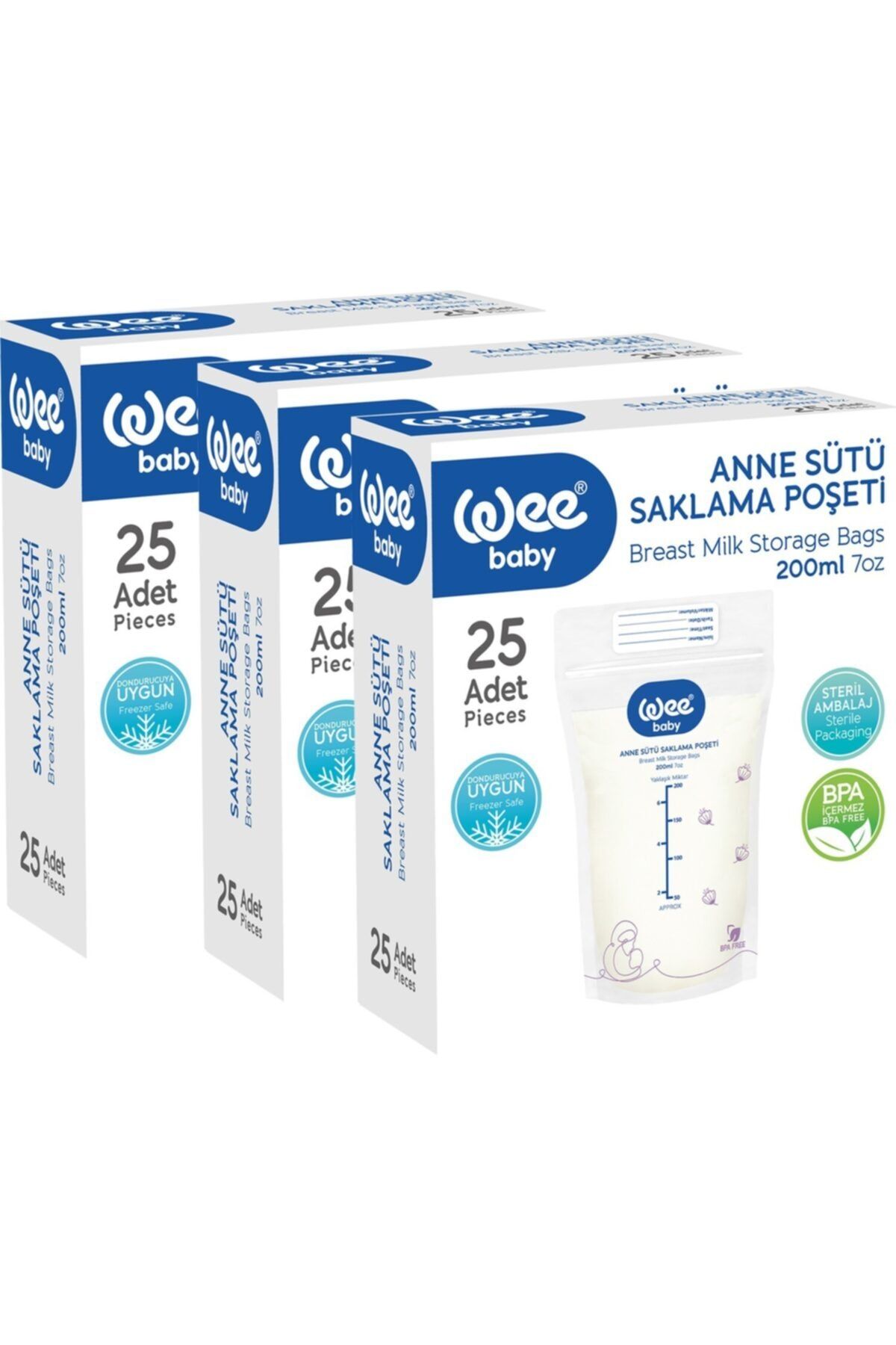 Anne Sütü Saklama Poşeti 3'lü